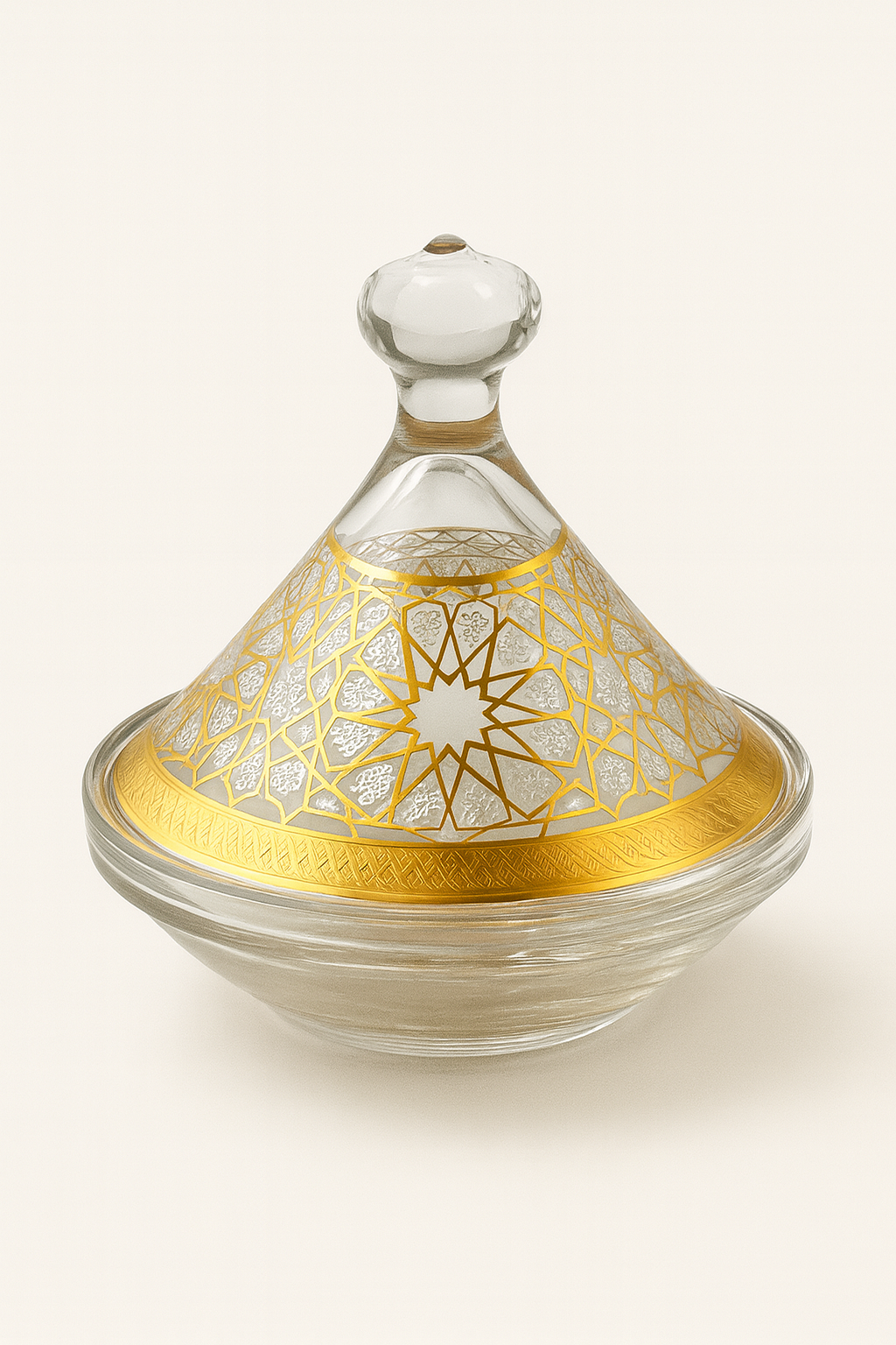 Mini tajine transparent - Motifs dorés