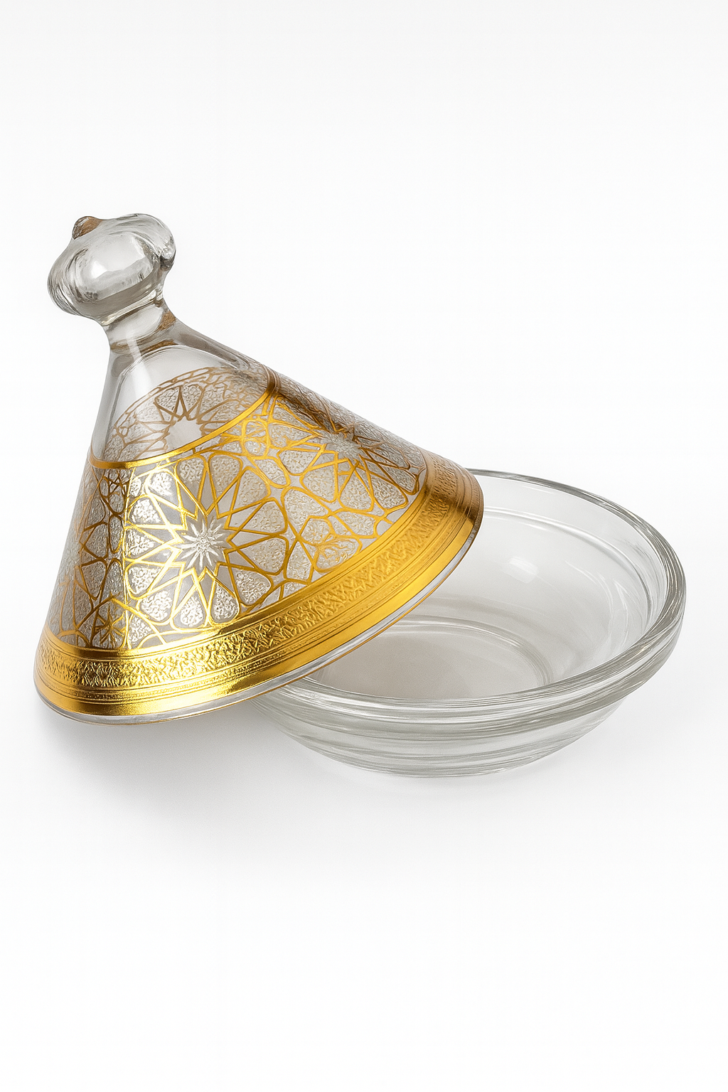 Mini tajine transparent - Motifs dorés