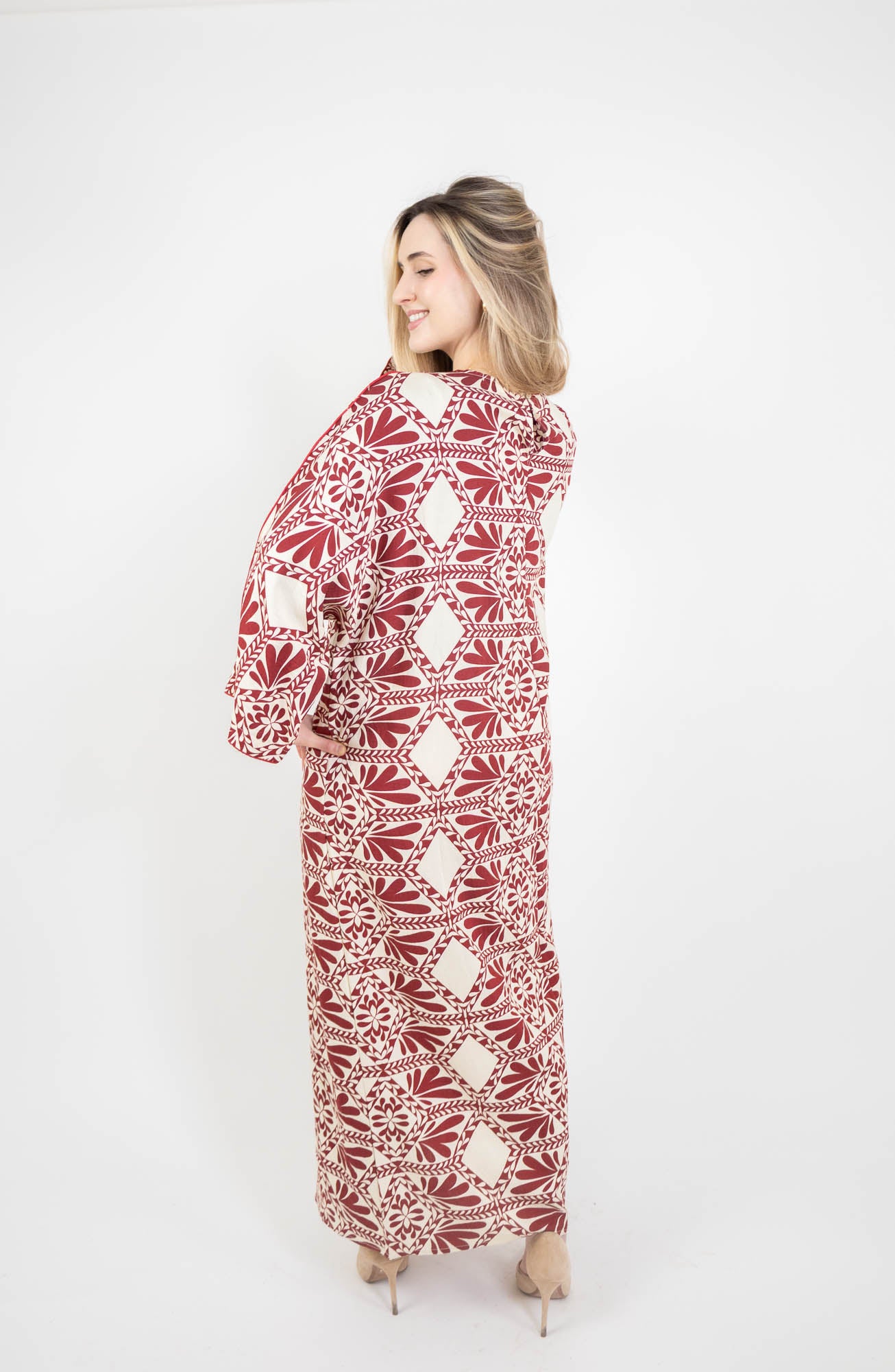 Robe longue et droite à imprimé