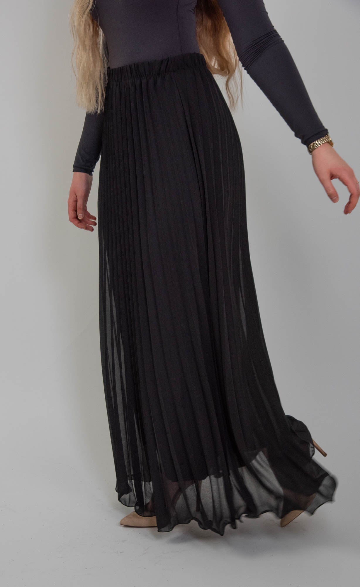 Jupe longue plissée vaporeuse