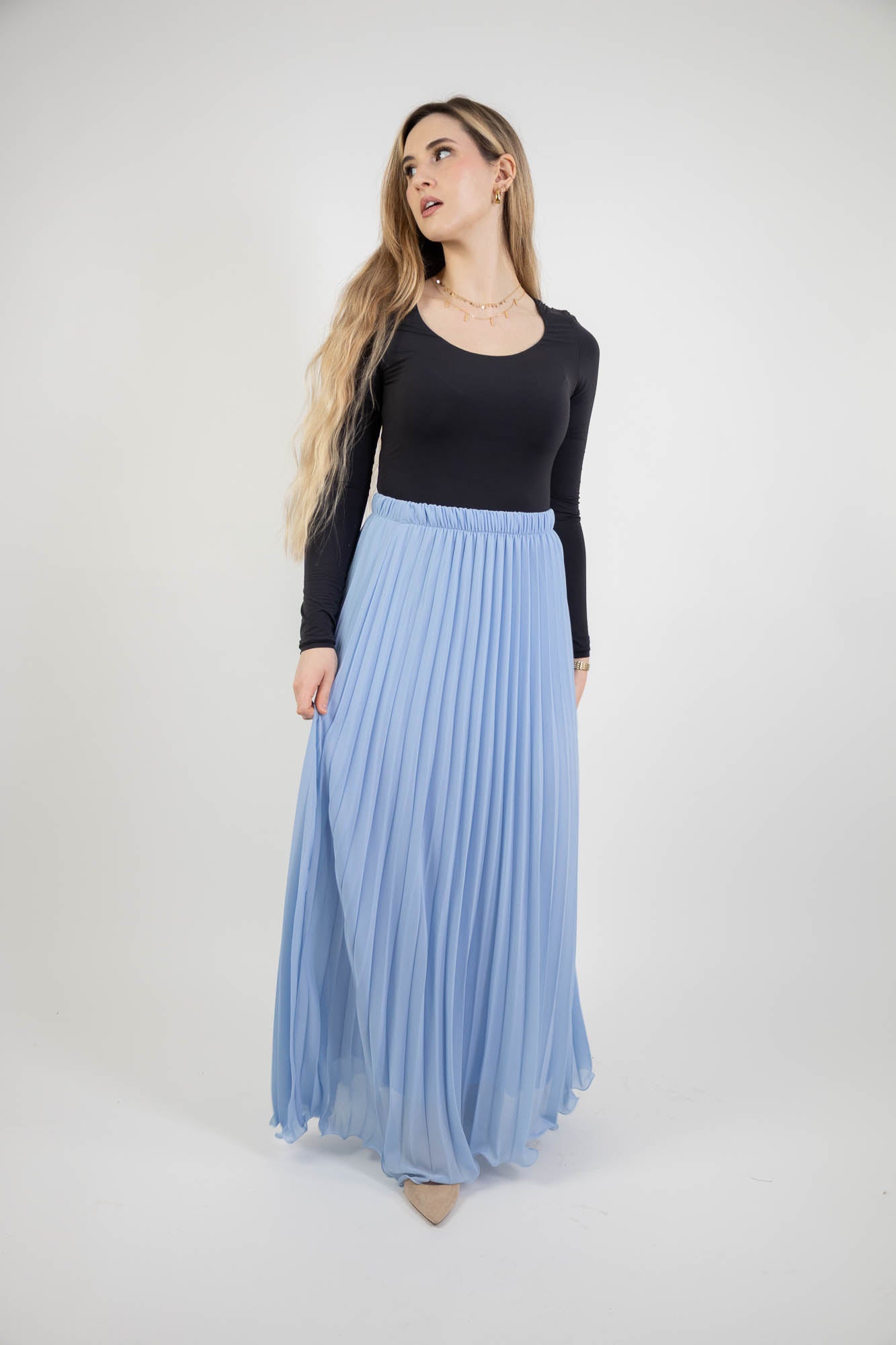 Jupe longue plissée vaporeuse