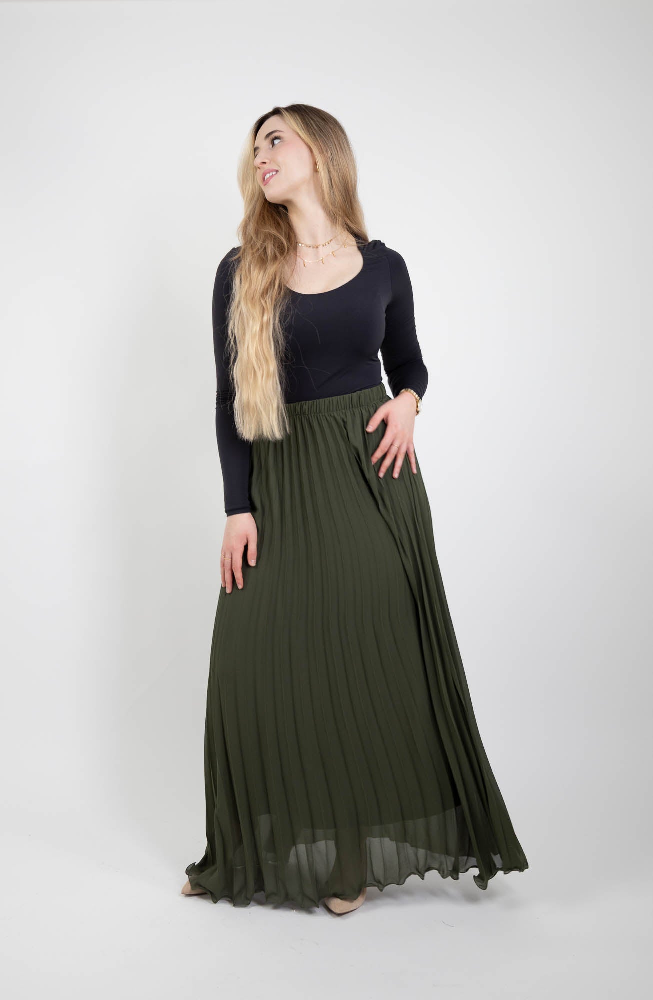 Jupe longue plissée vaporeuse