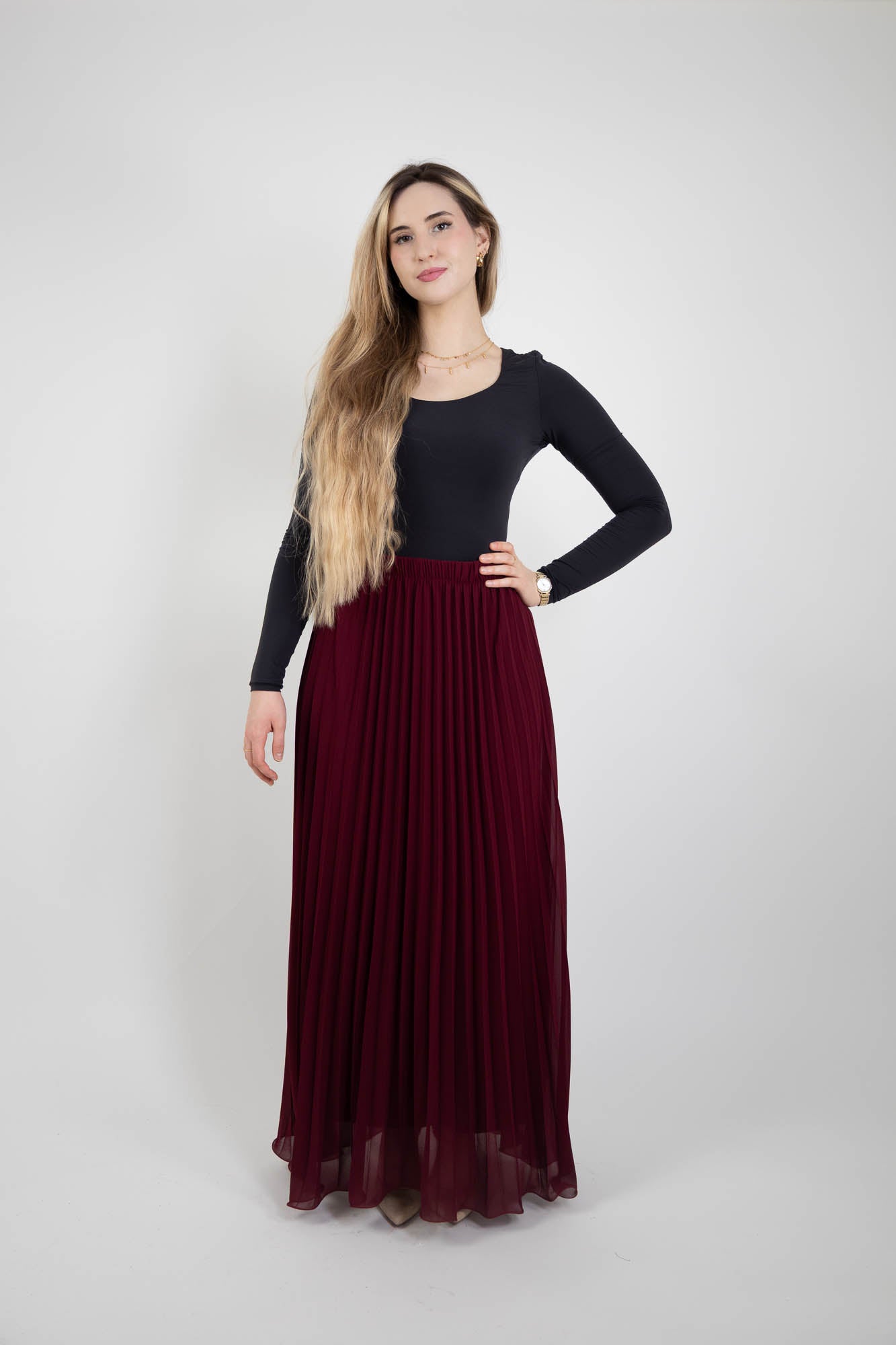 Jupe longue plissée vaporeuse