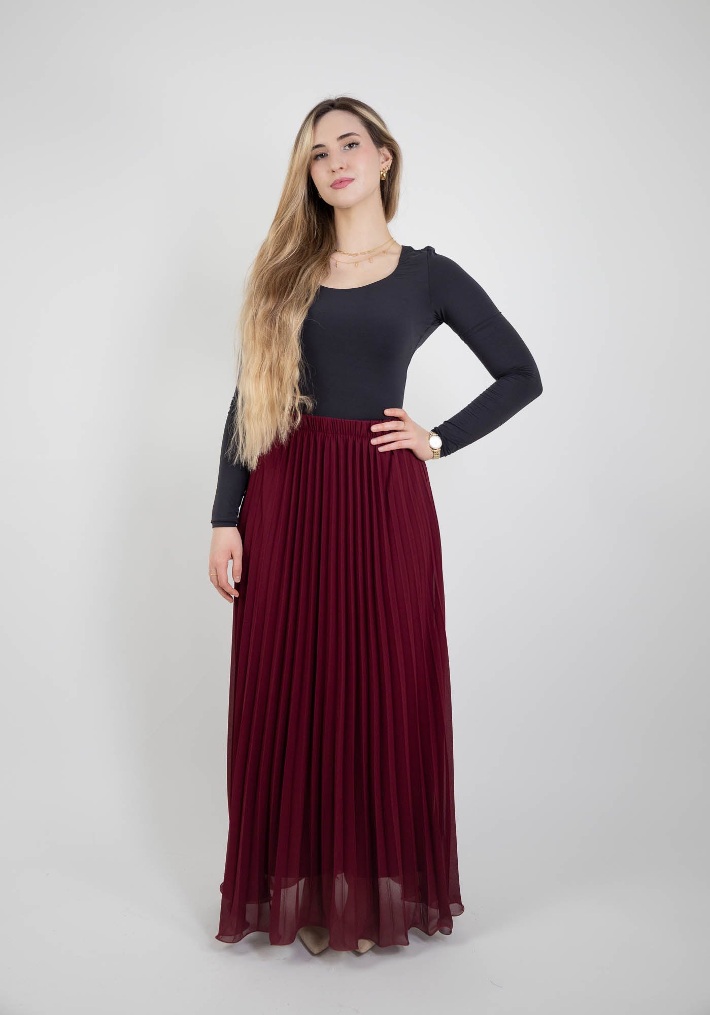 Jupe longue plissée vaporeuse