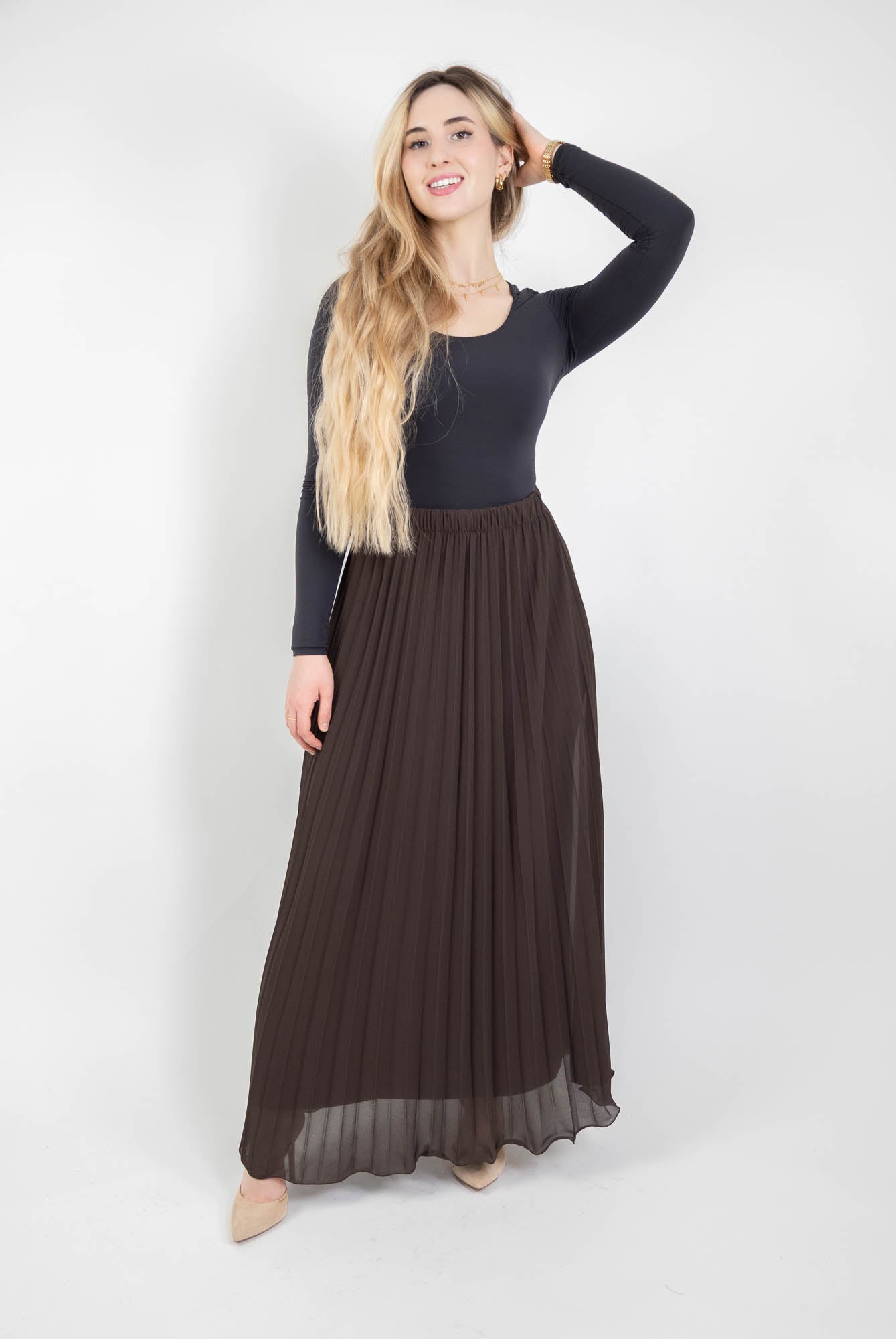 Jupe longue plissée vaporeuse