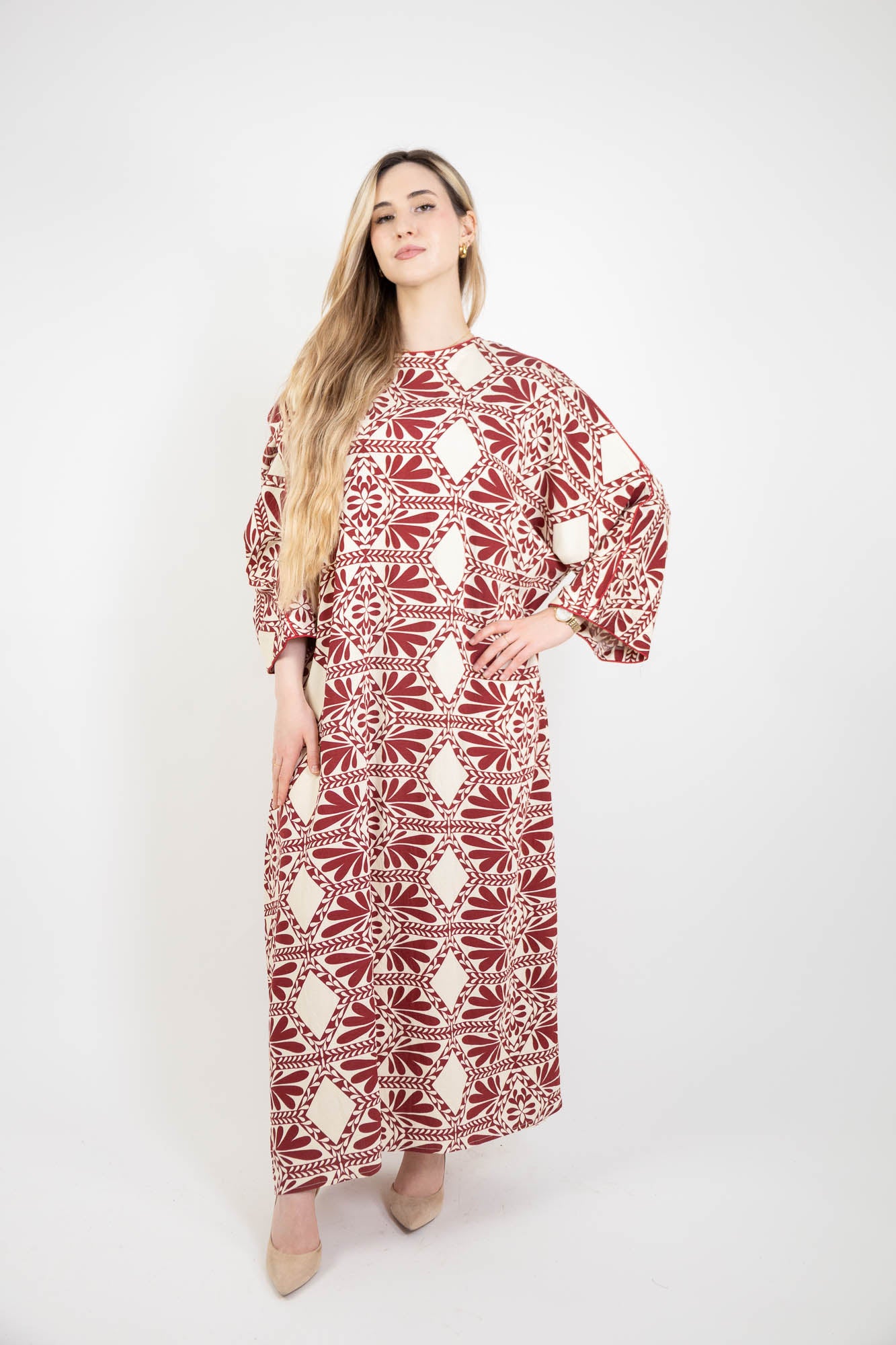 Robe longue et droite à imprimé