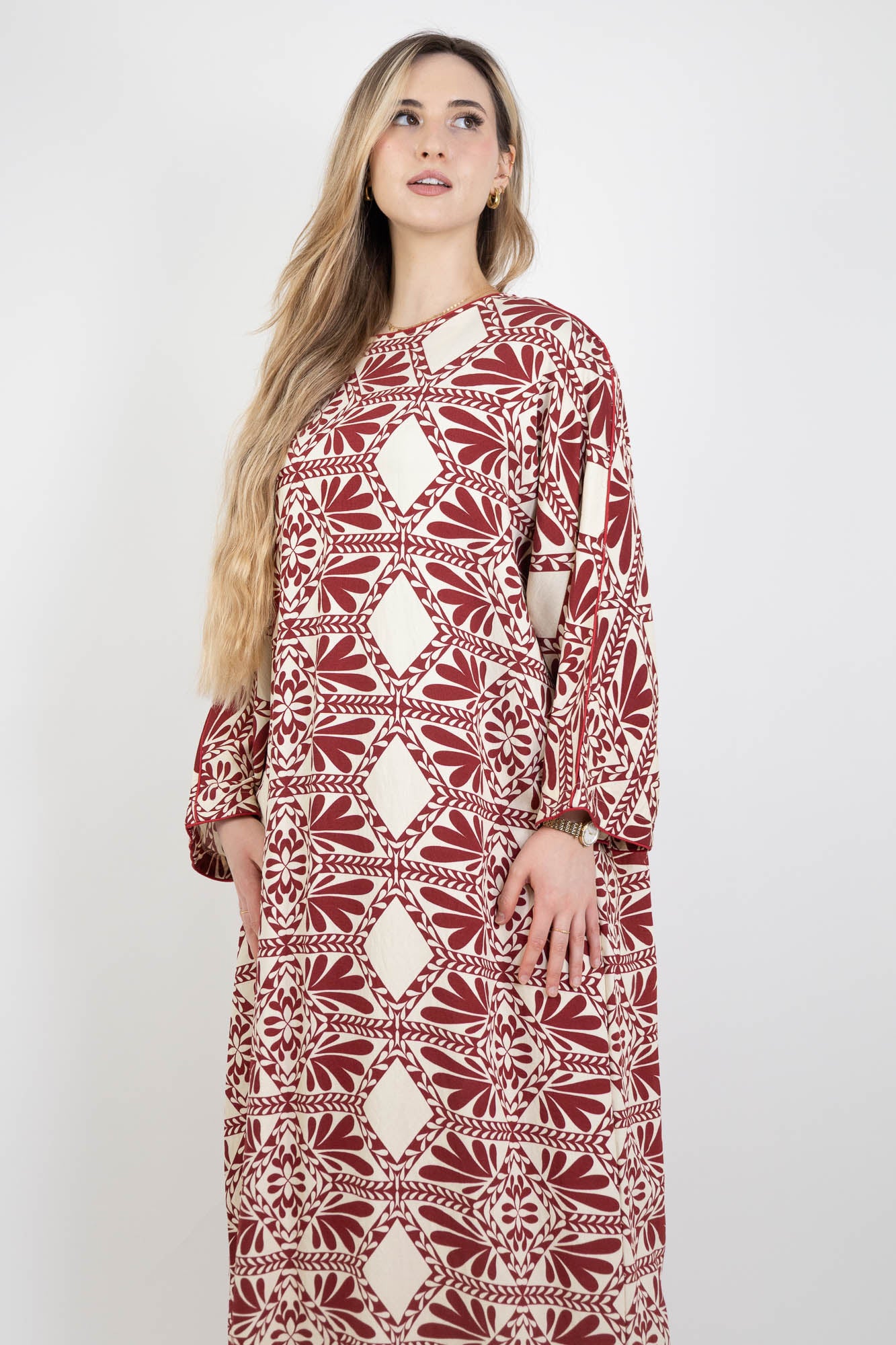 Robe longue et droite à imprimé