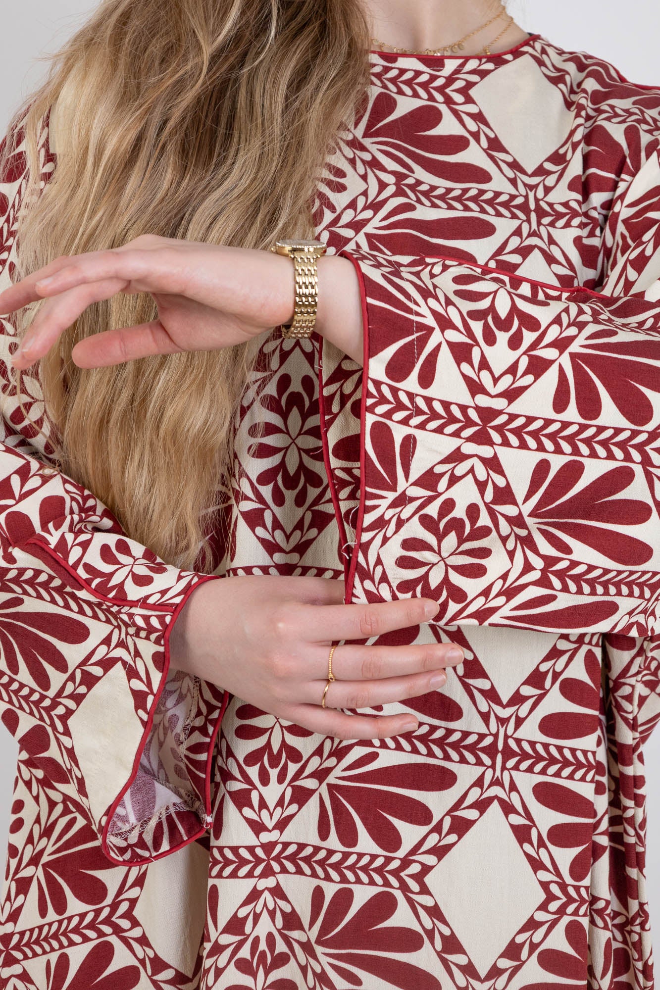 Robe longue et droite à imprimé