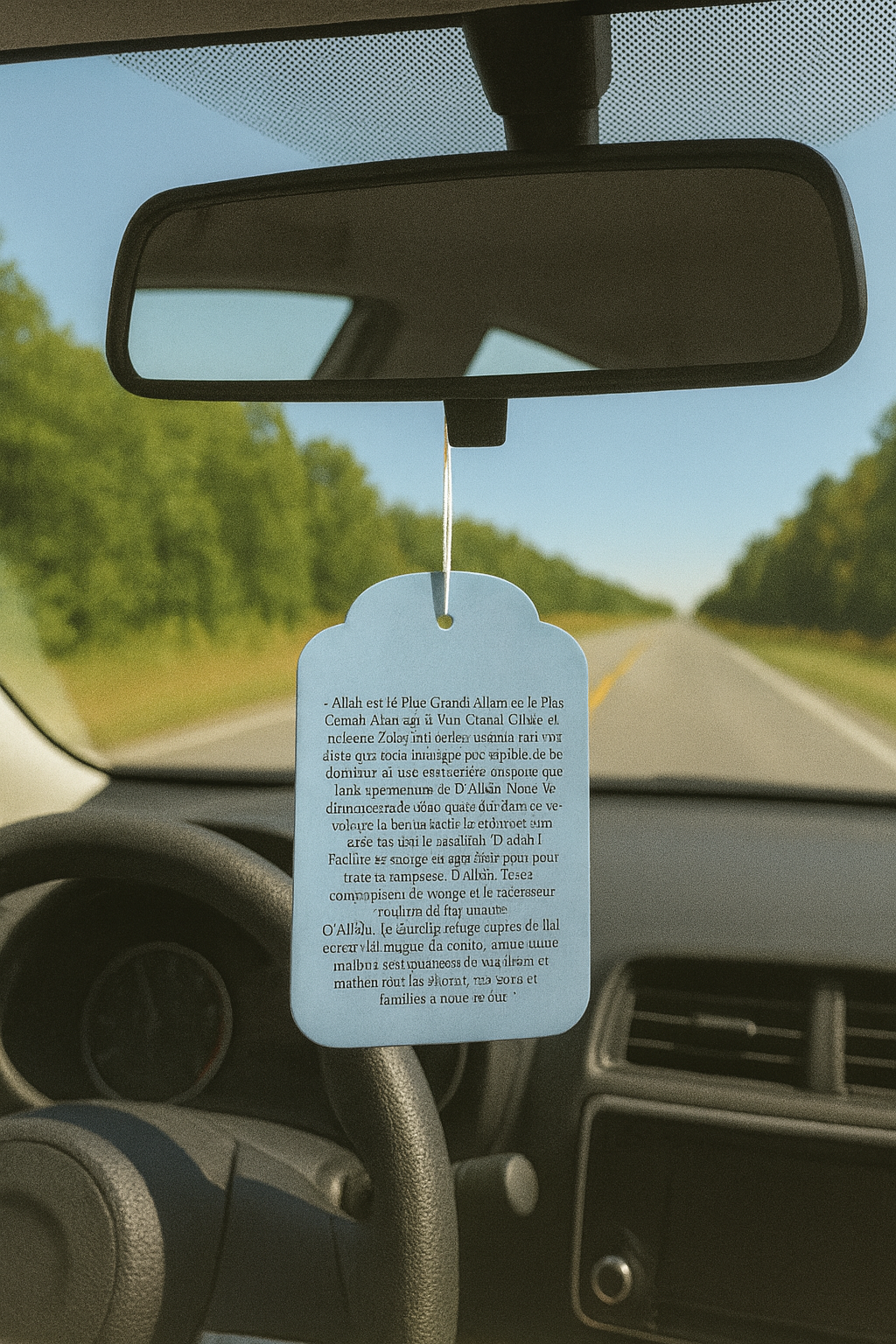 Pendentif voiture parfumé - Du'a du Voyageur