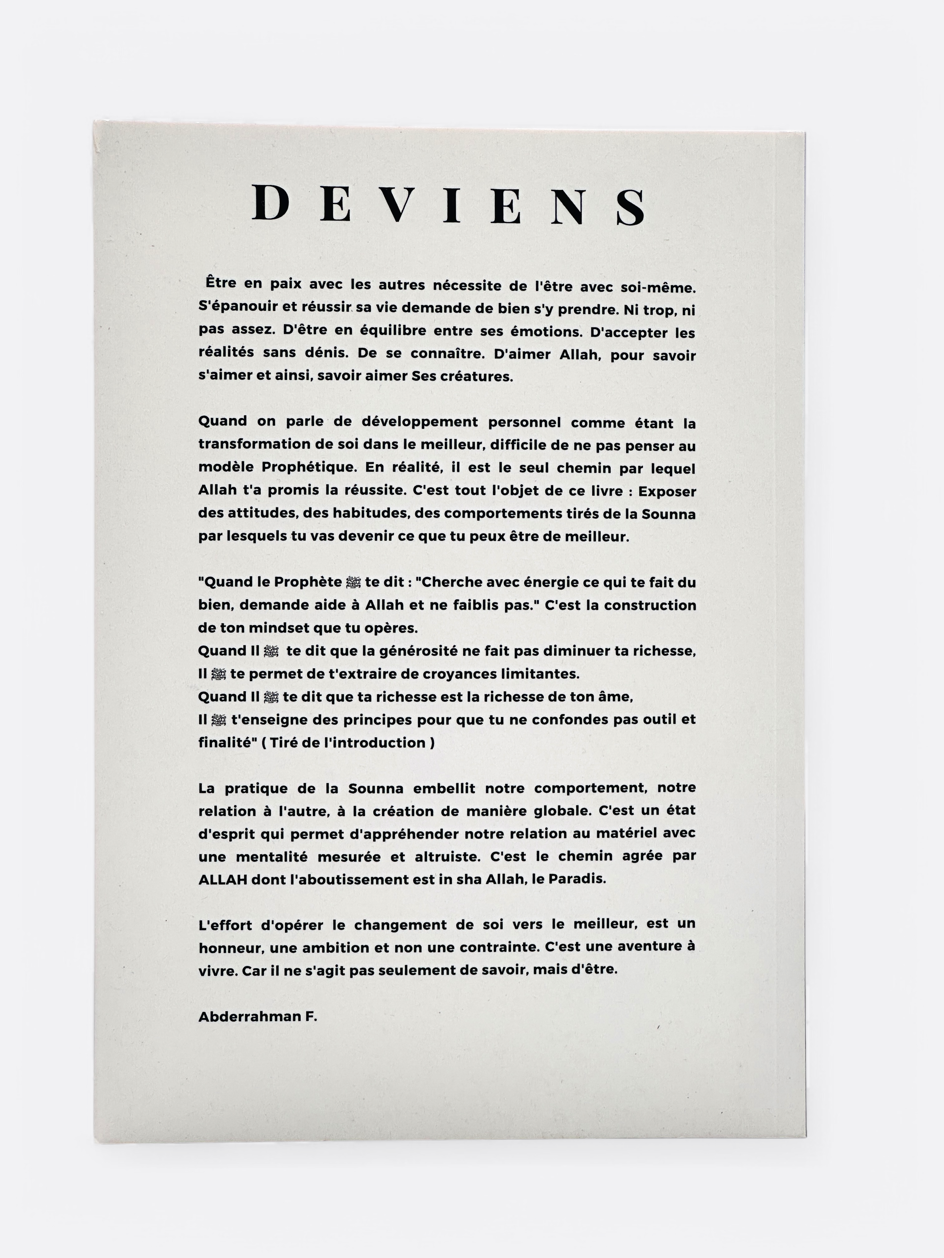 Deviens la Meilleure Version de Toi à Travers le Modèle Prophétique – Abderrahman F