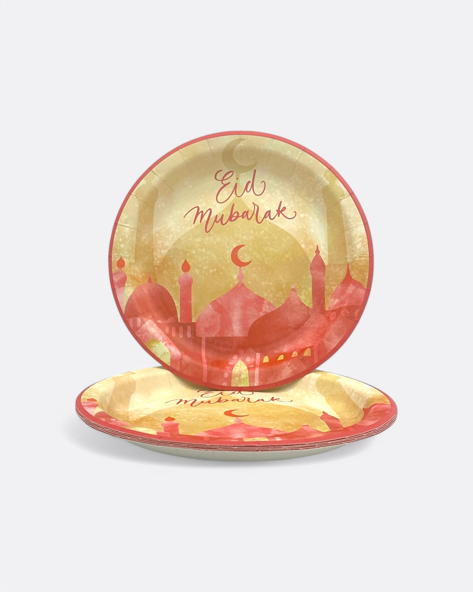 Lot de 6 assiettes Eid Mubarak - Mosquée Rouge