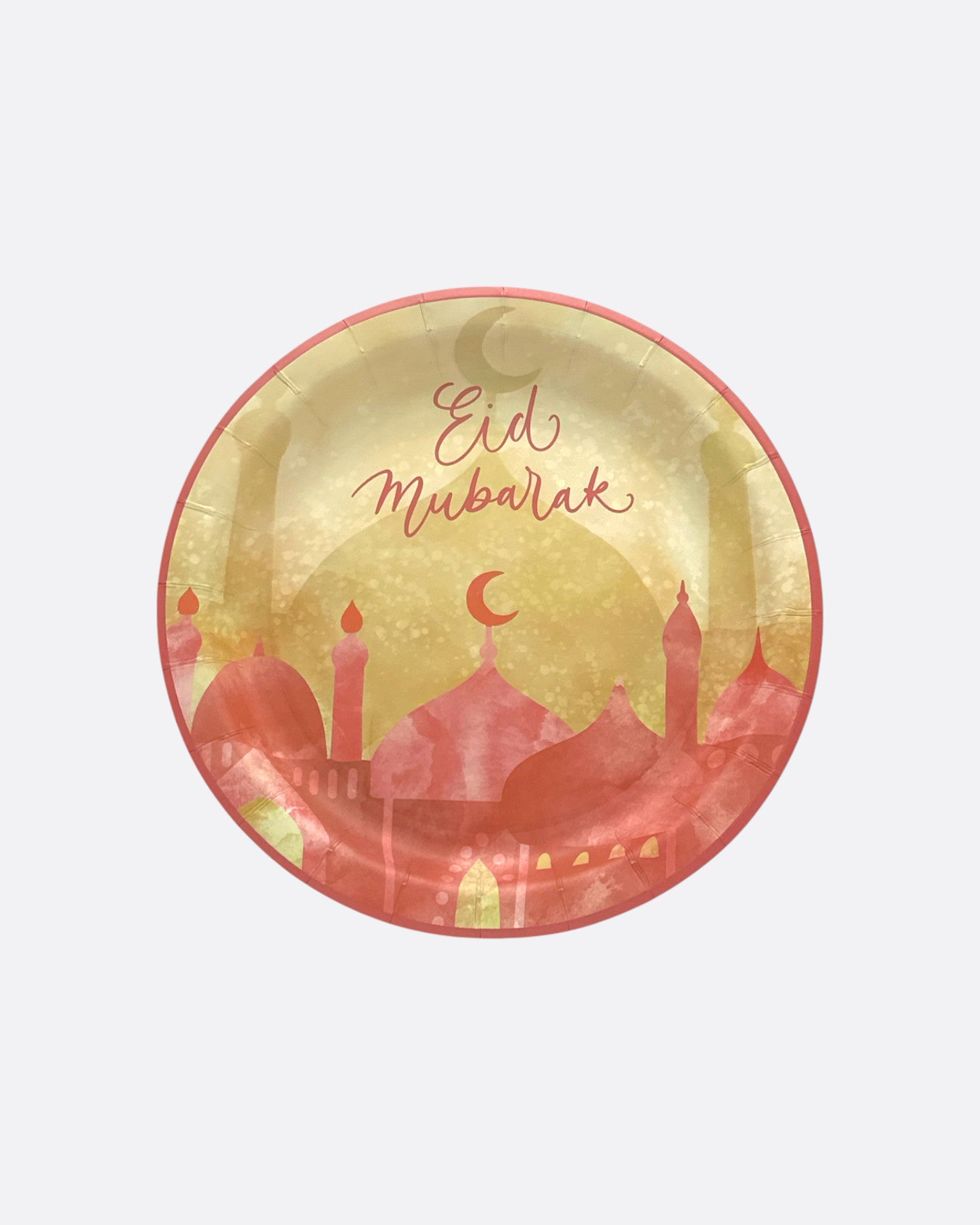 Lot de 6 assiettes Eid Mubarak - Mosquée Rouge – produit proposé sur Souk Dubaï