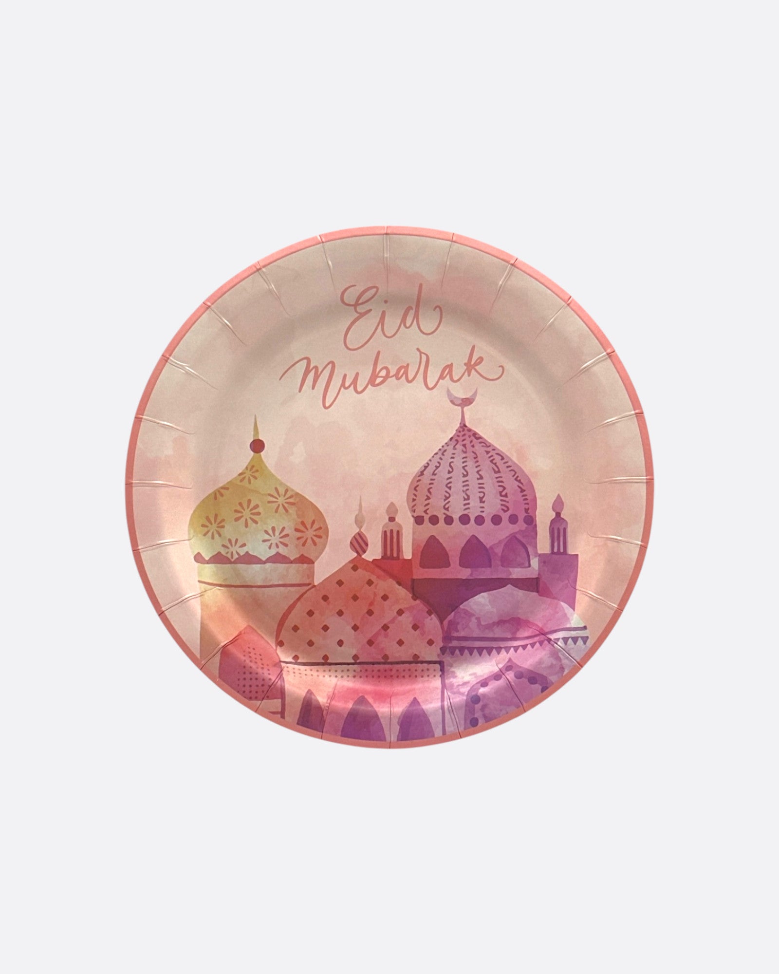 Lots d'assiettes Eid Mubarak - Mosquée Rose – produit proposé sur Souk Dubaï