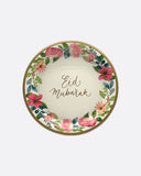 Lot de 6 assiettes Eid Mubarak - Fleurs Pastels