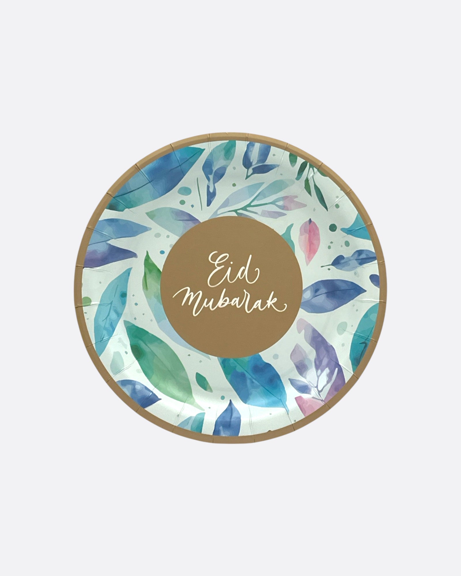 Lots d'assiettes Eid Mubarak - Feuilles Bleues – produit proposé sur Souk Dubaï