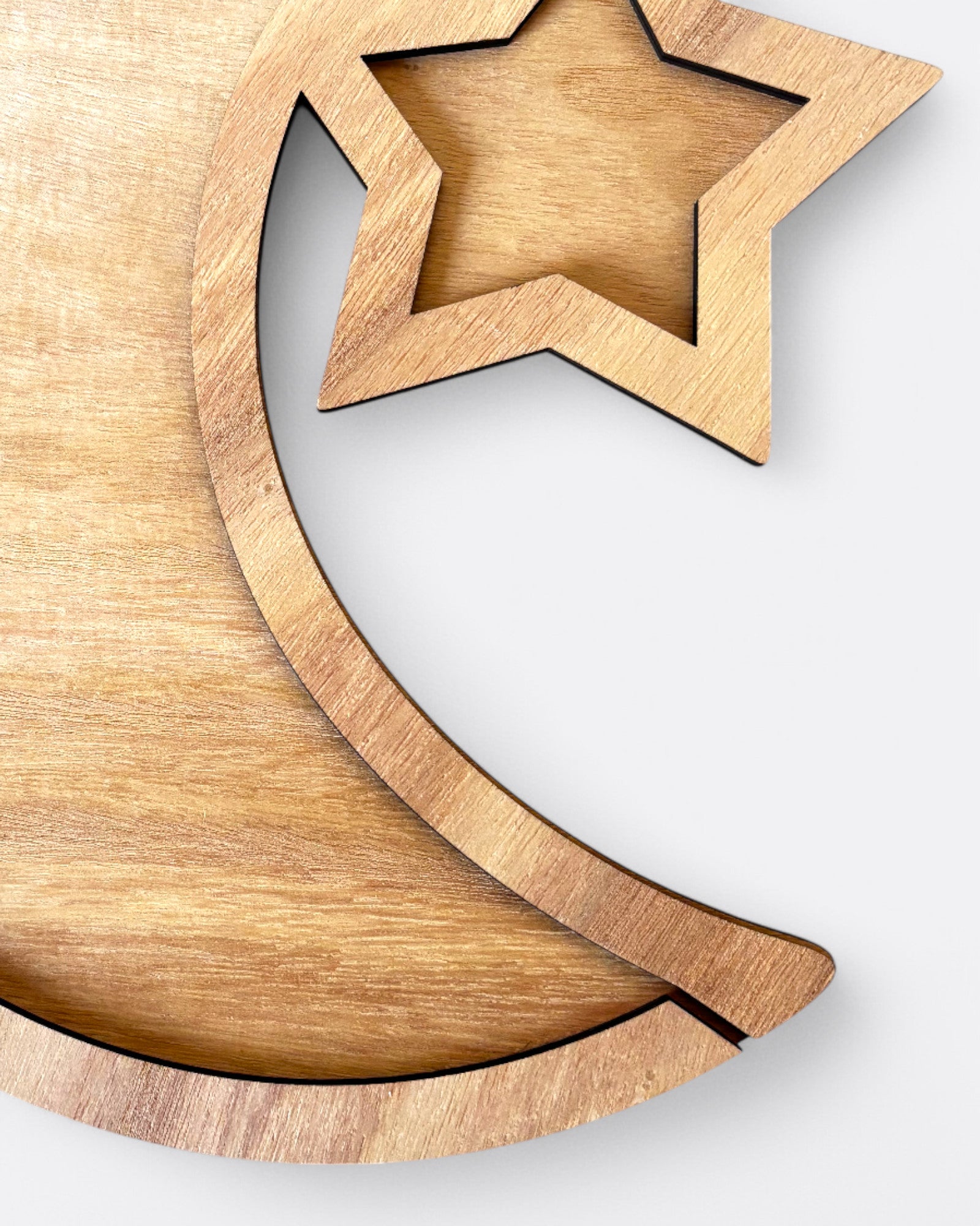Plateau en bois lune & étoile