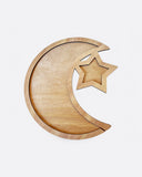 Plateau en bois lune & étoile