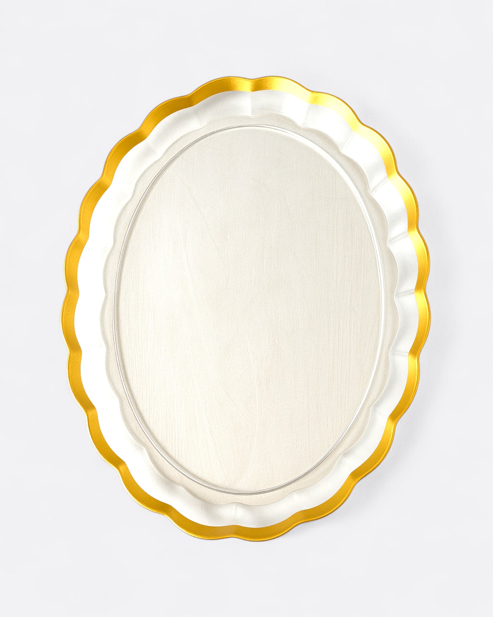 Plateau transparent oval ondulé