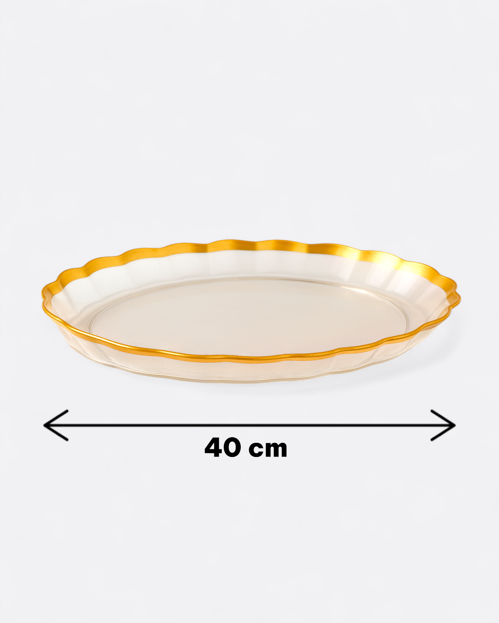 Plateau transparent oval ondulé