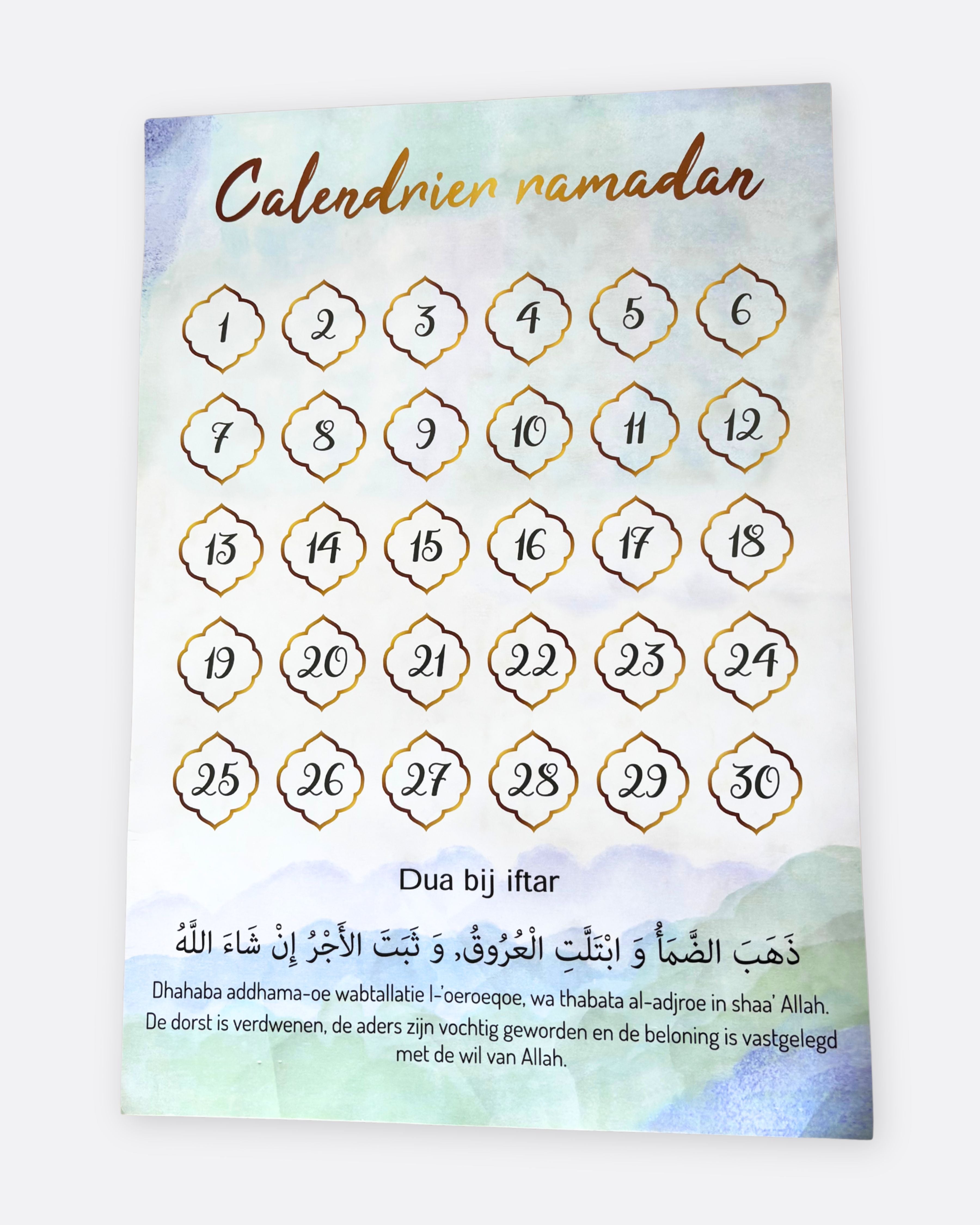 Calendrier Ramadan 30 jours