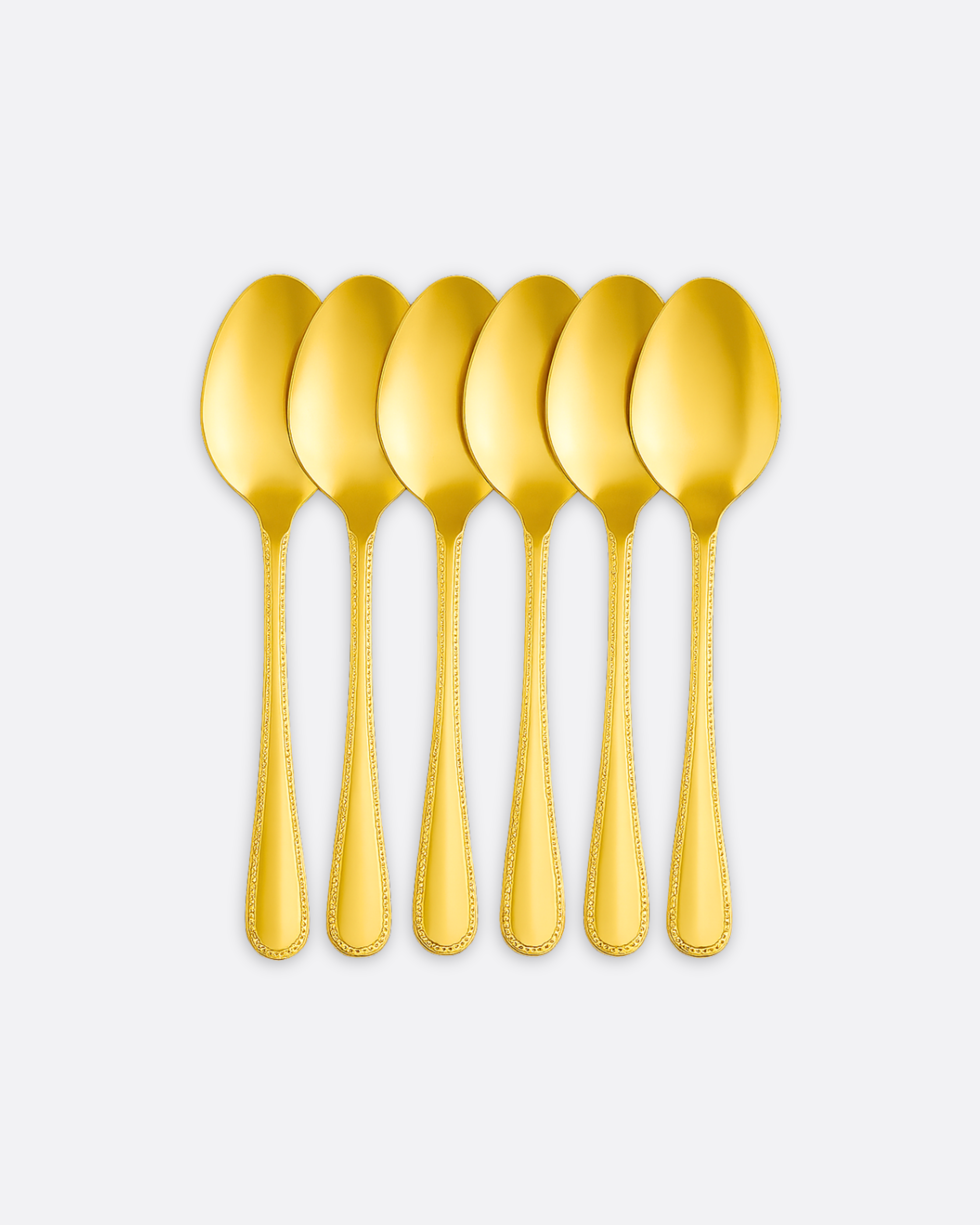Lot de 5 grandes cuillères dorées en acier inoxydable