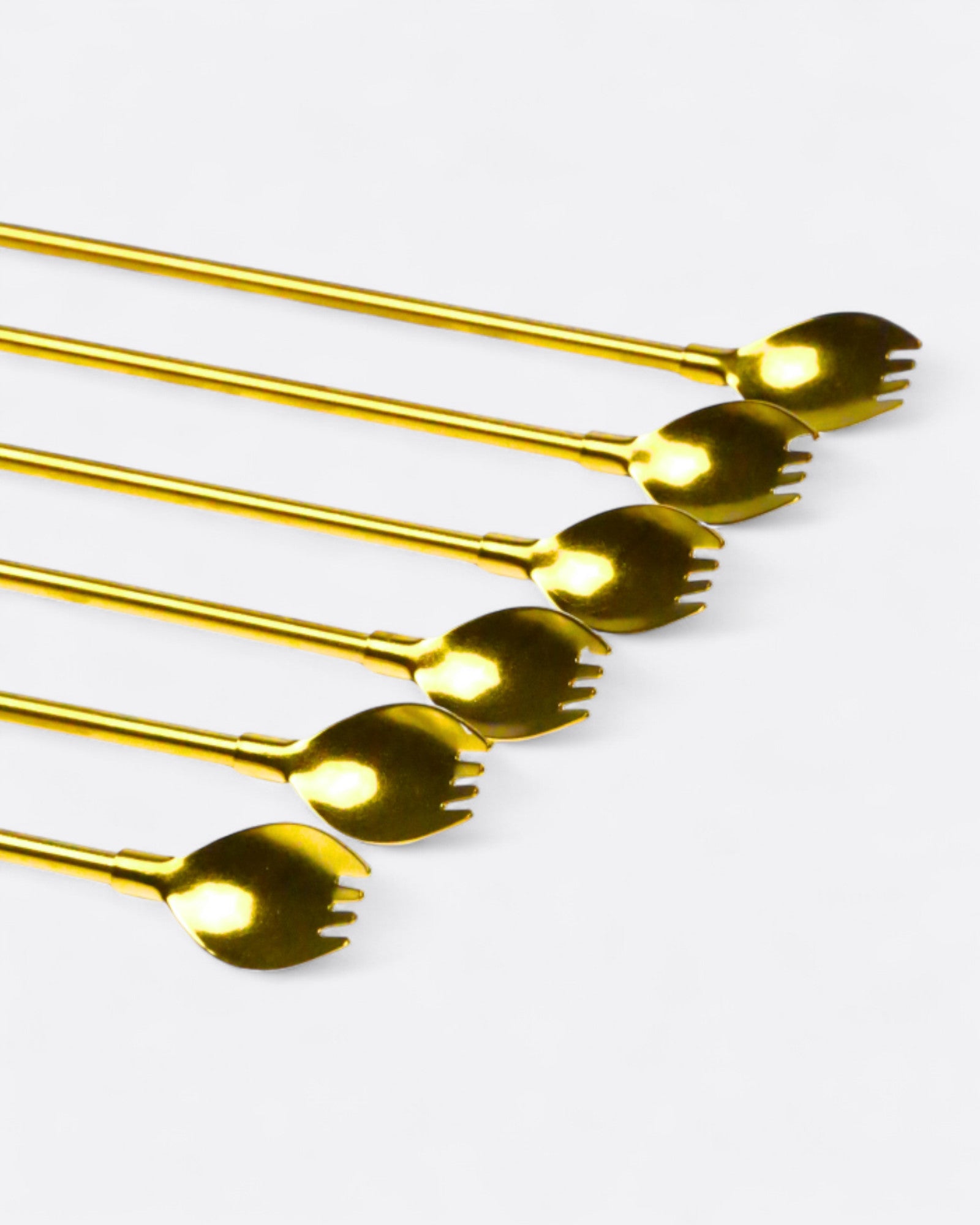 Lot de 6 fourchettes dorés paille en acier