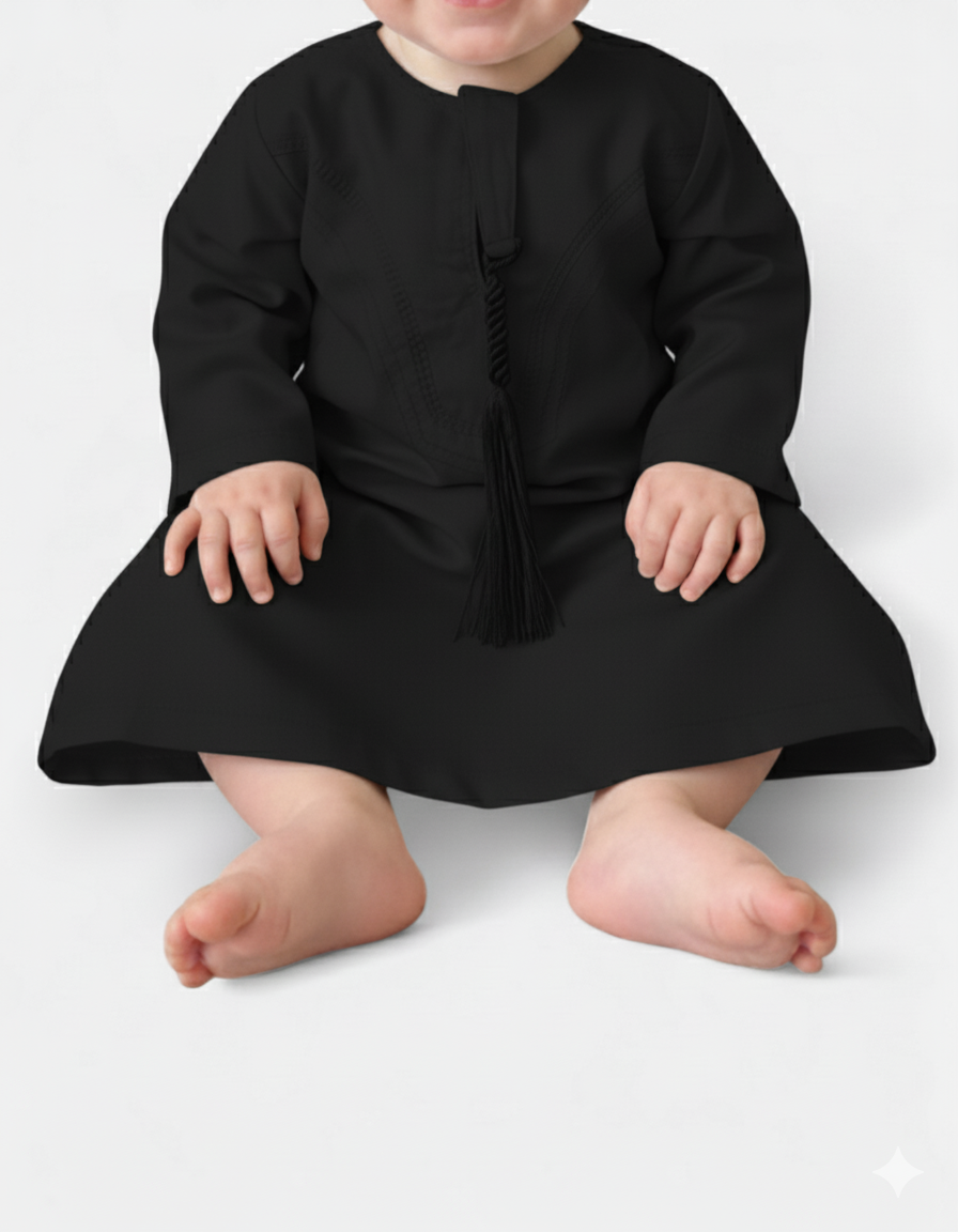 Qamis bébé - Simple avec tresse