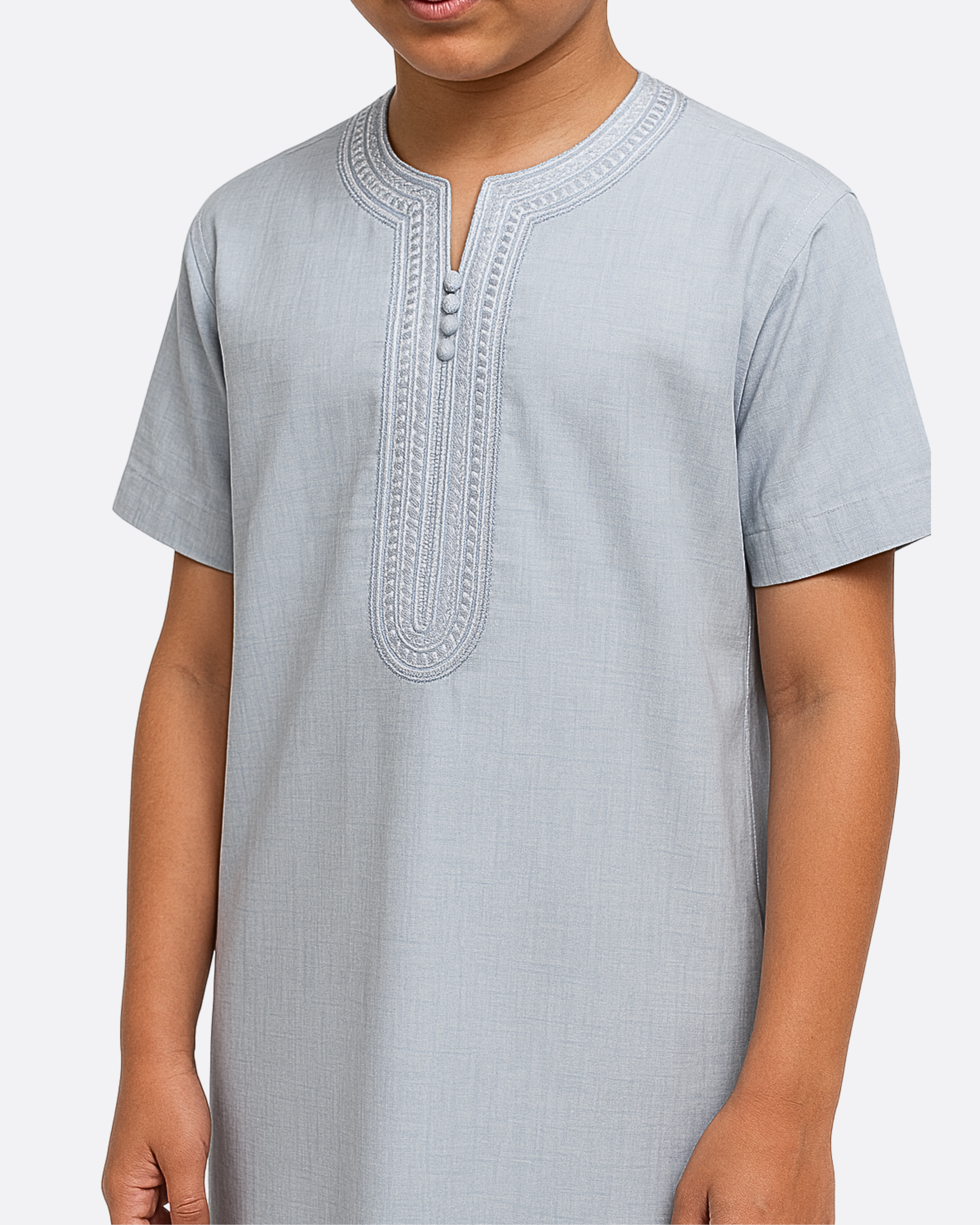 Qamis brodé enfant & ado - Manches courtes