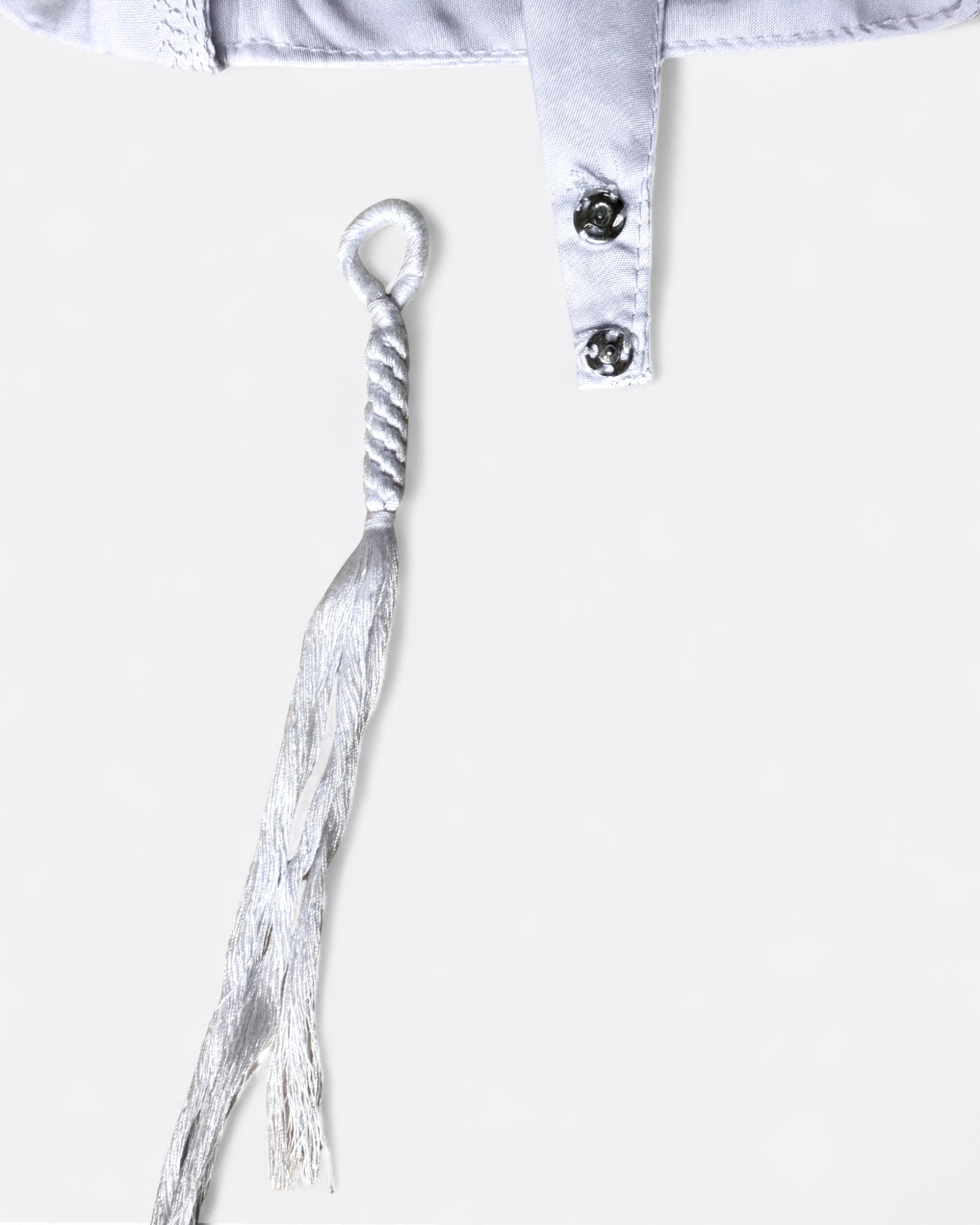 Qamis enfant blanc avec tresse - Manches longues