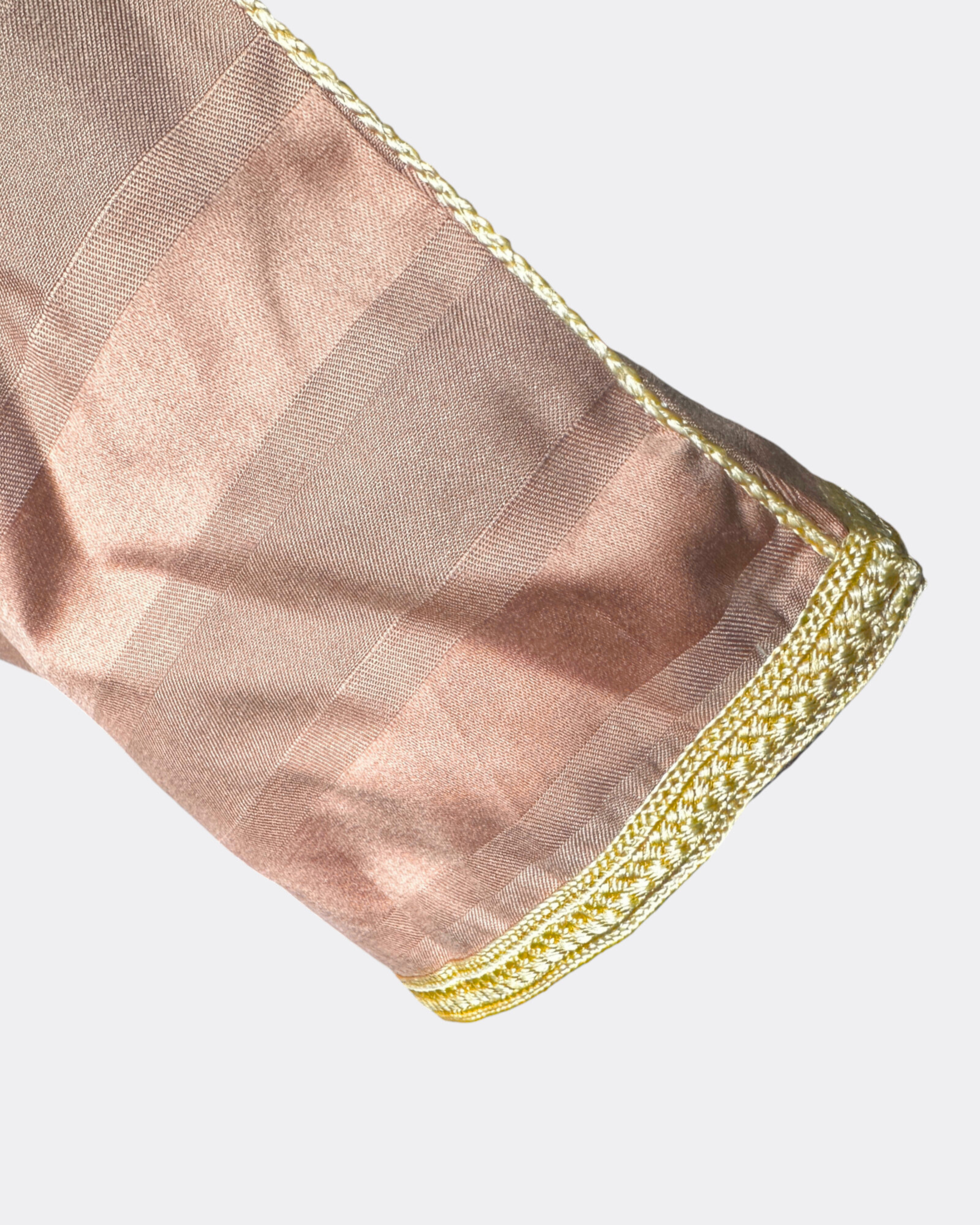 Qamis gandoura à rayure satiné Amir - Manches 3/4