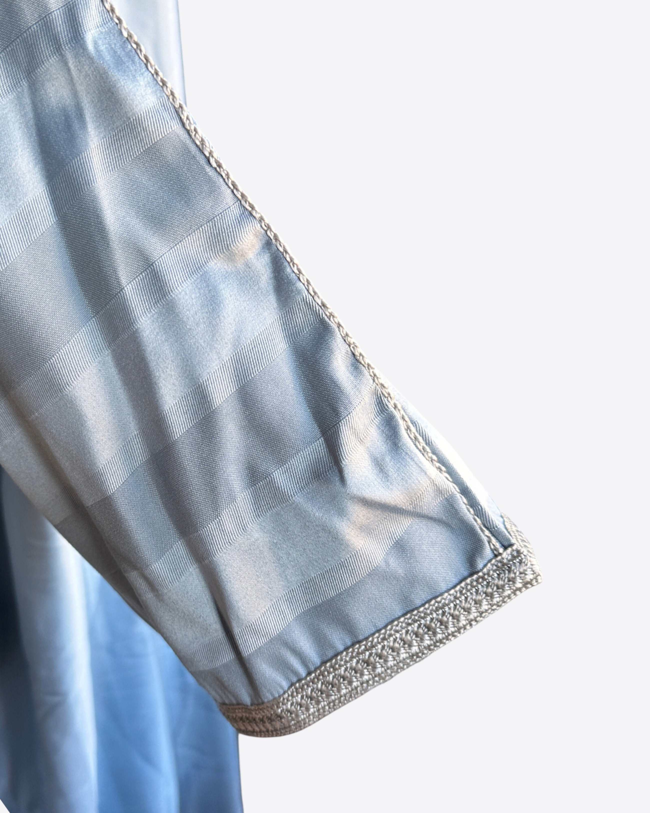 Qamis gandoura à rayure satiné Amir - Manches 3/4