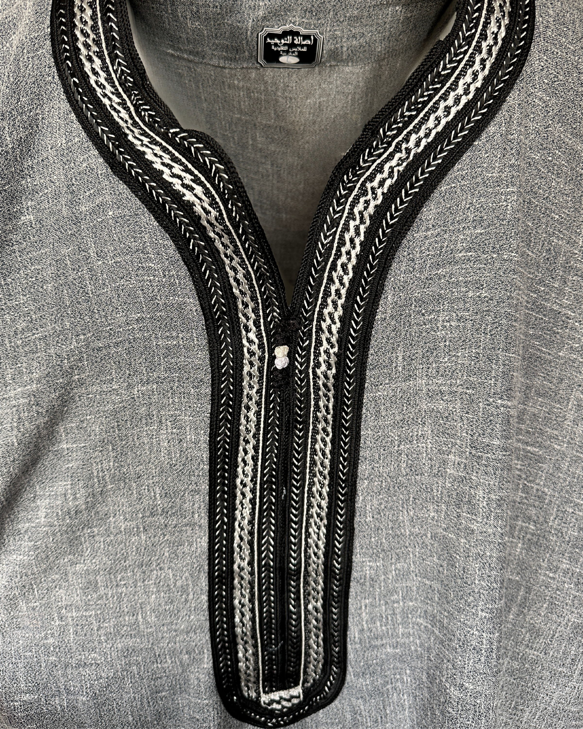 Qamis gandoura effet lin - Manches 3/4