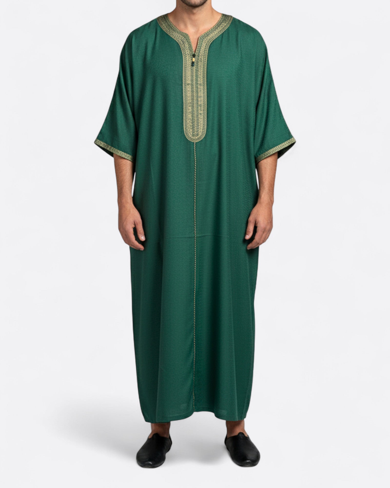 Qamis gandoura effet lin - Manches 3/4