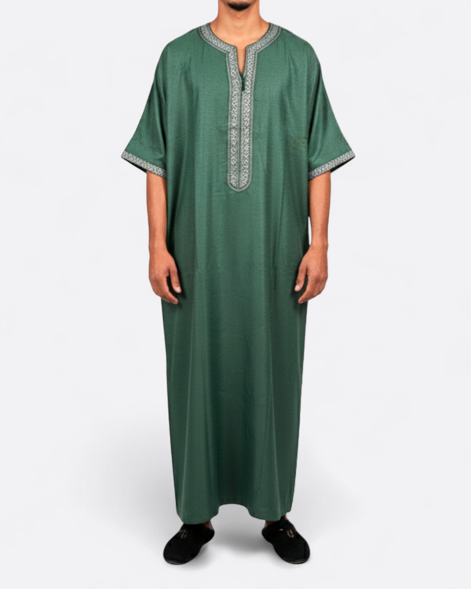 Qamis gandoura effet lin - Manches 3/4