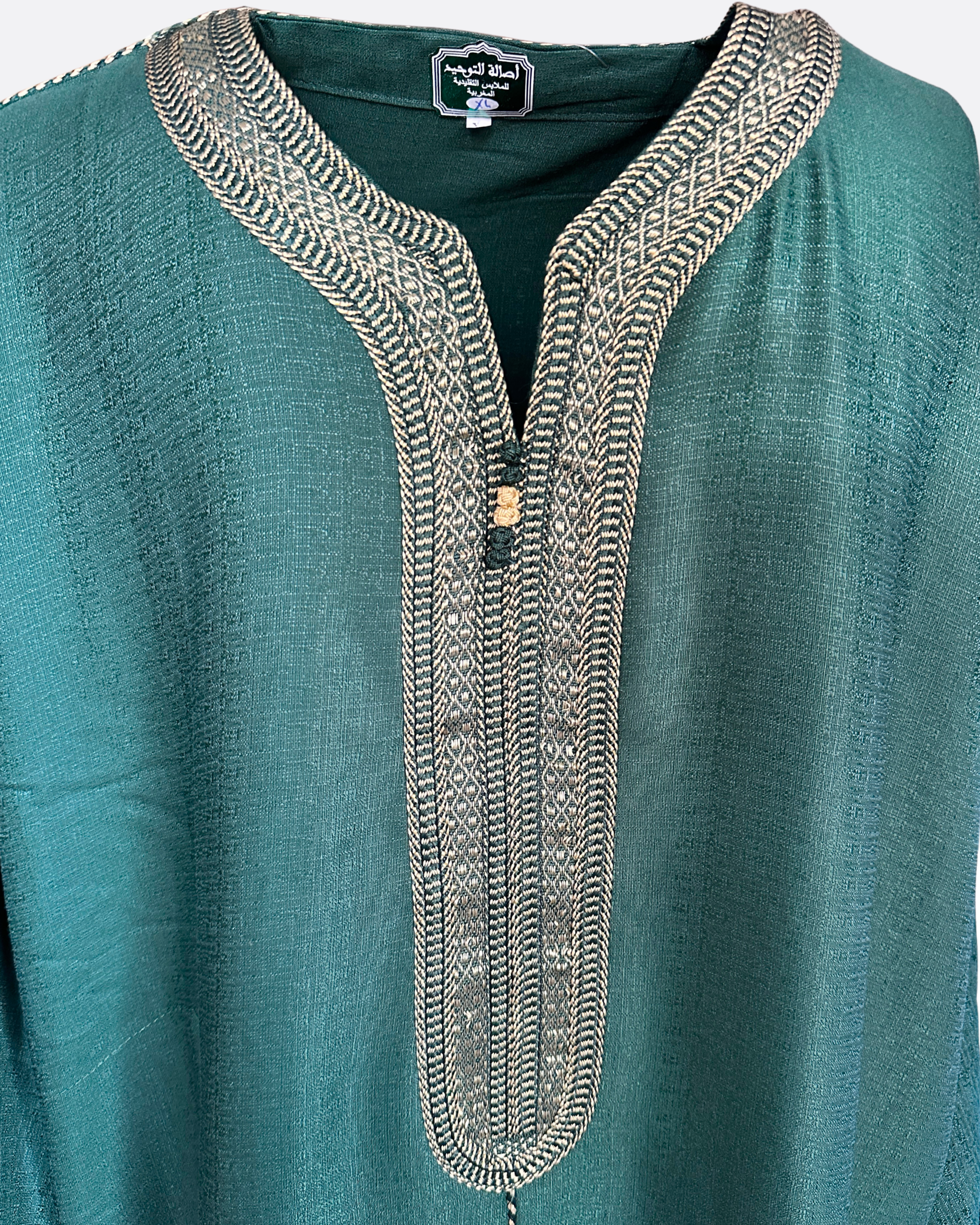 Qamis gandoura effet lin - Manches 3/4