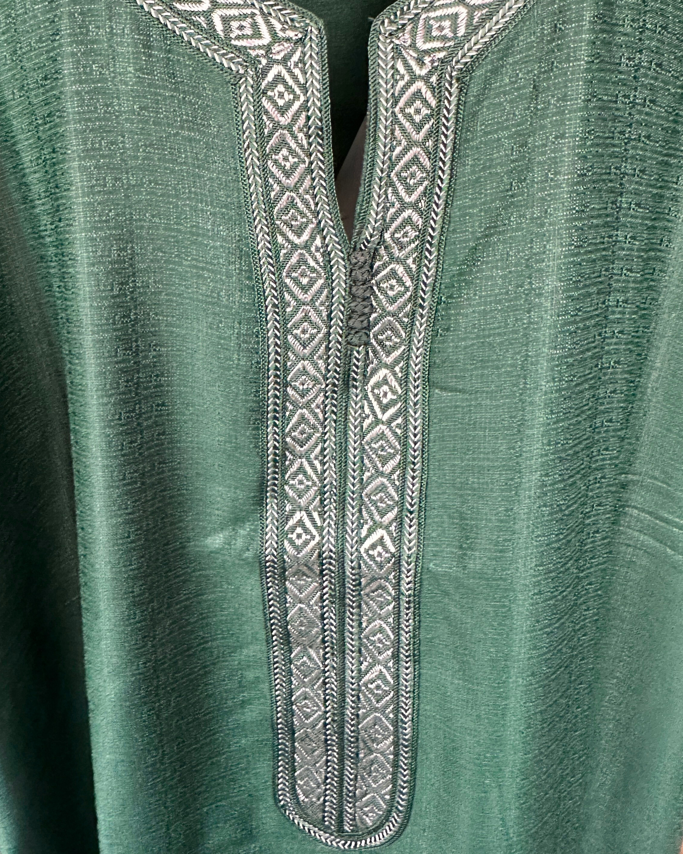 Qamis gandoura effet lin - Manches 3/4