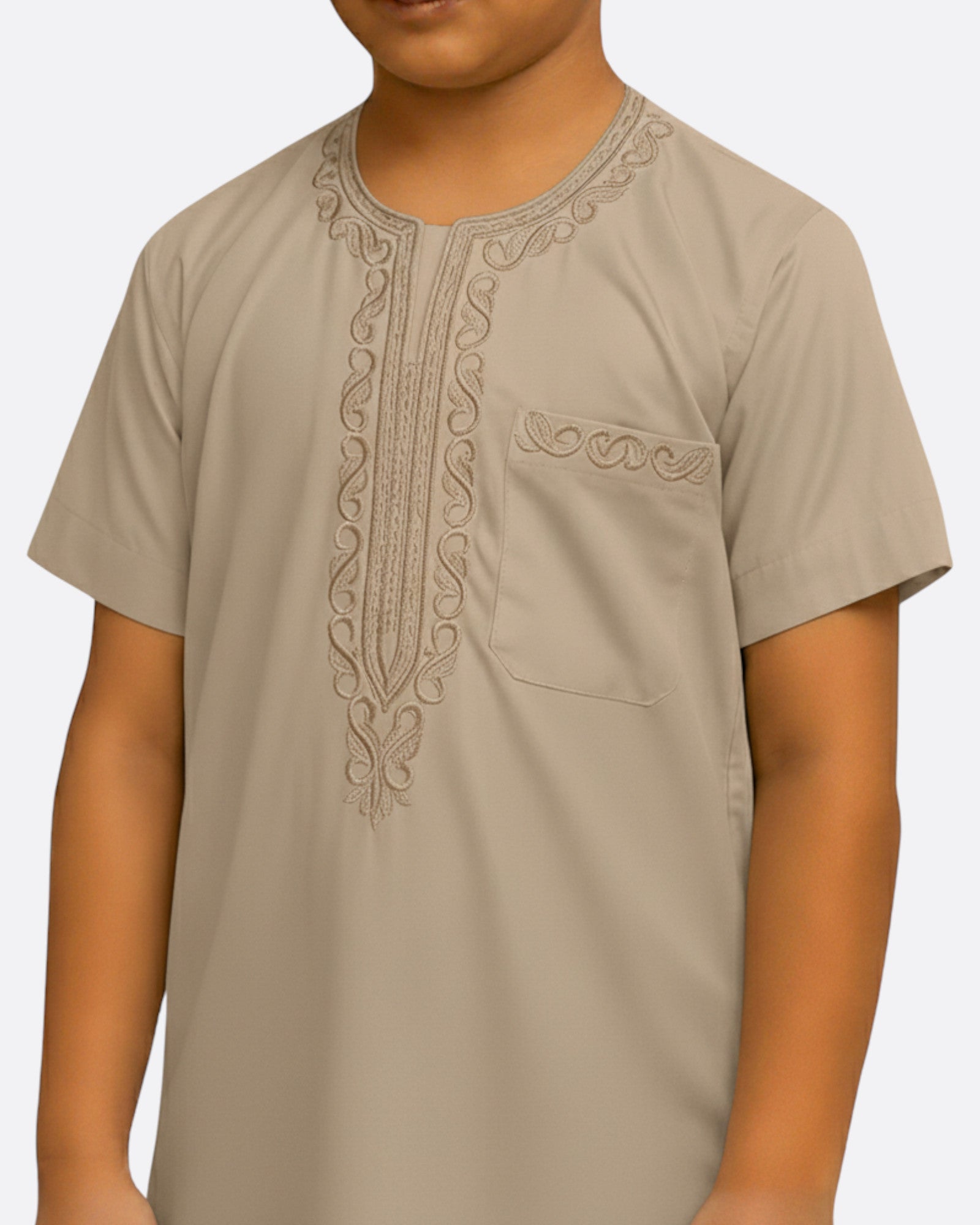 Qamis ornements enfant - Manches courte