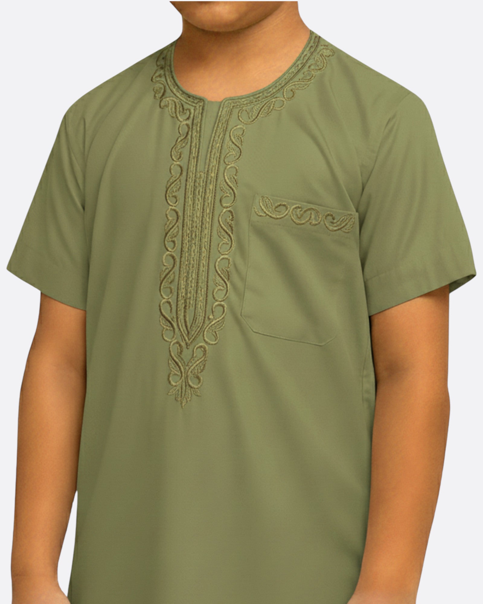 Qamis ornements enfant - Manches courte