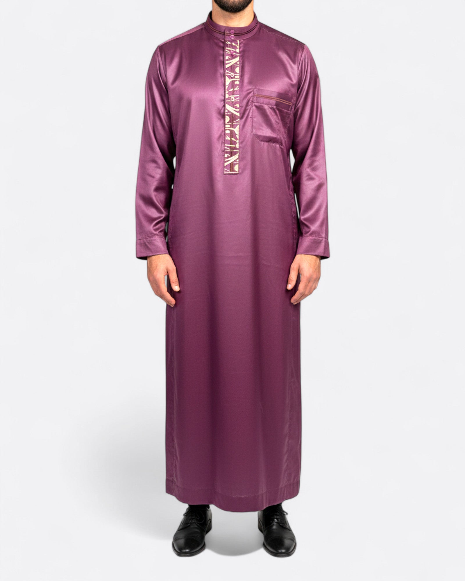 Qamis satiné Andalus - Manche longues avec pantalon