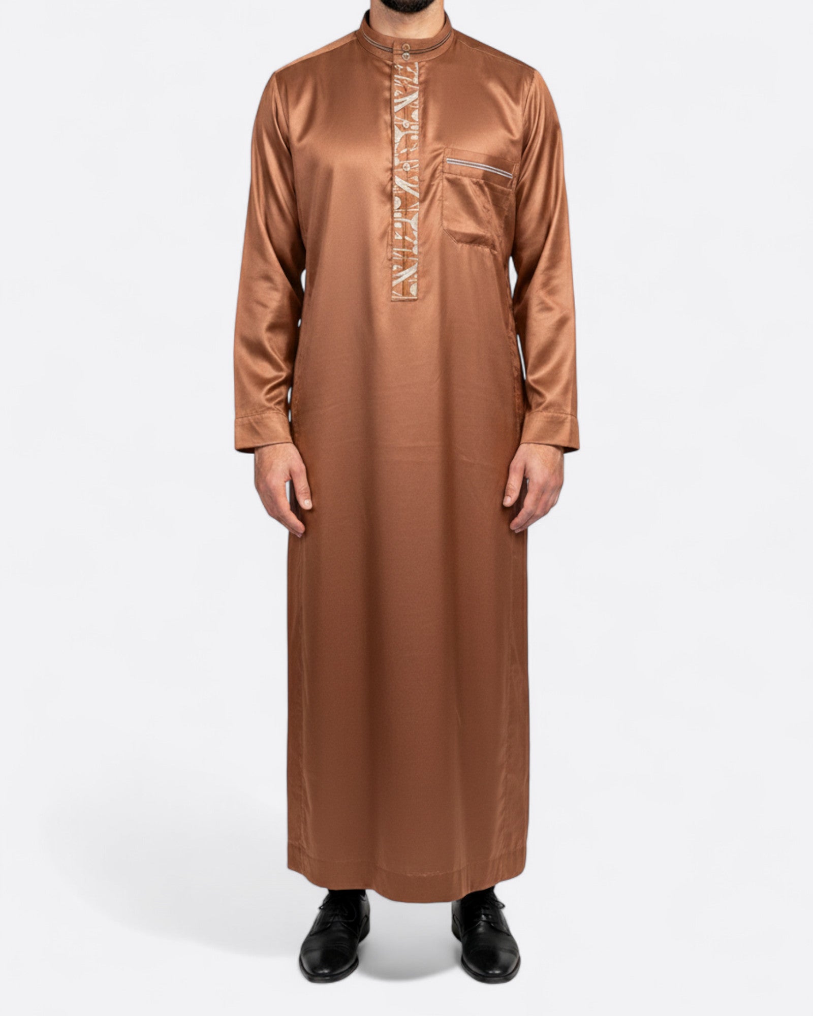 Qamis satiné Andalus - Manche longues avec pantalon