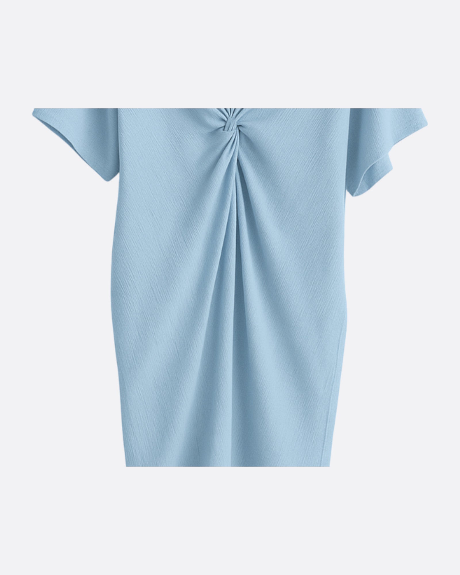 Robe d'été plissée - col V & manches courtes