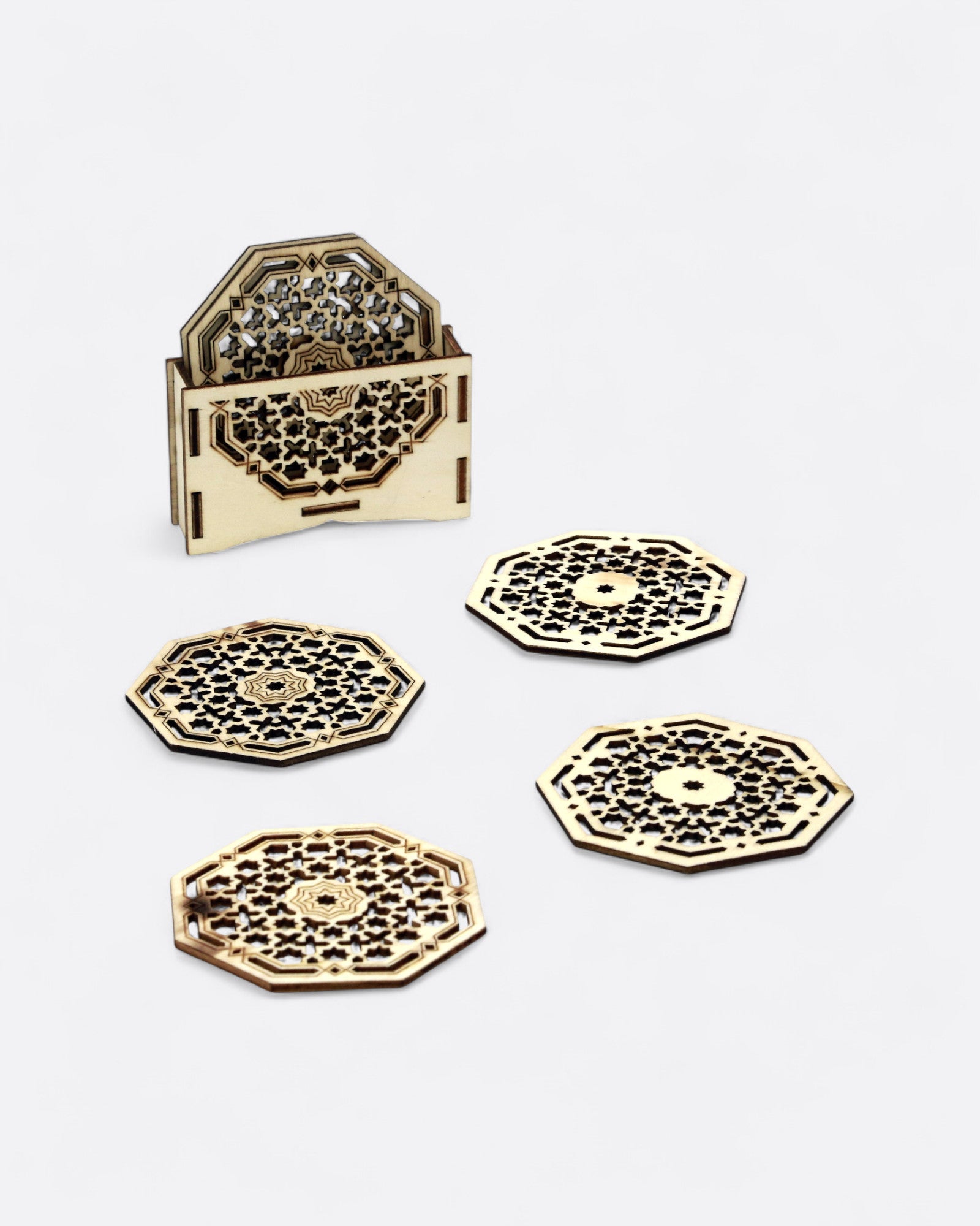 Lot de 6 dessous de verre en bois