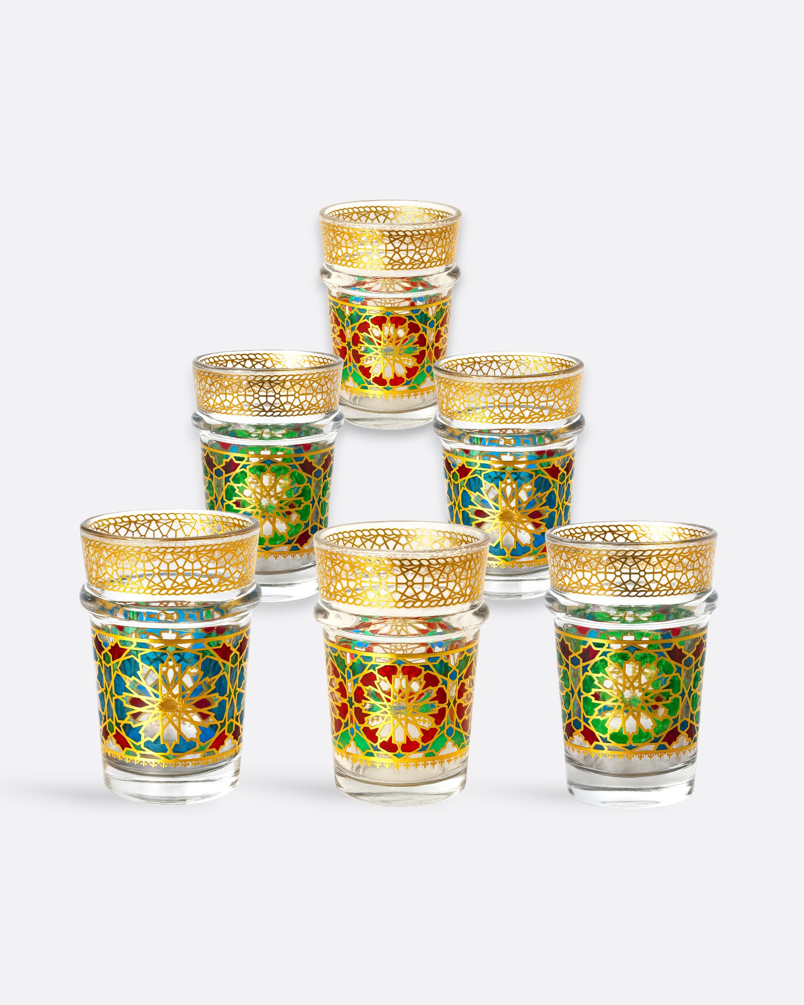 Set de 6 verres à thé orientaux - MOSAÏQUES