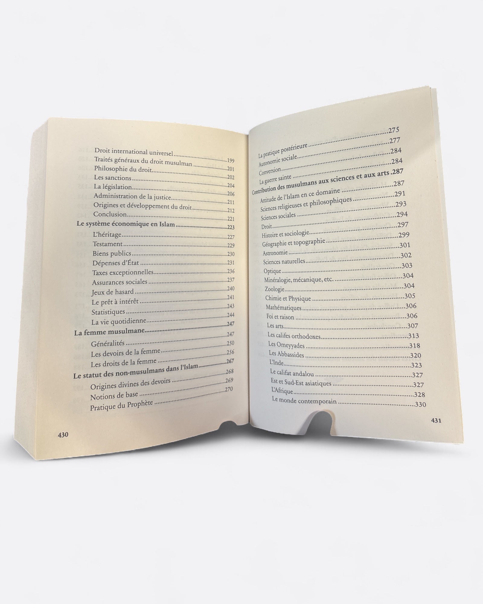 Table des matières - initiation à l'islam Muhammad Hamidullah - Edition Héritage