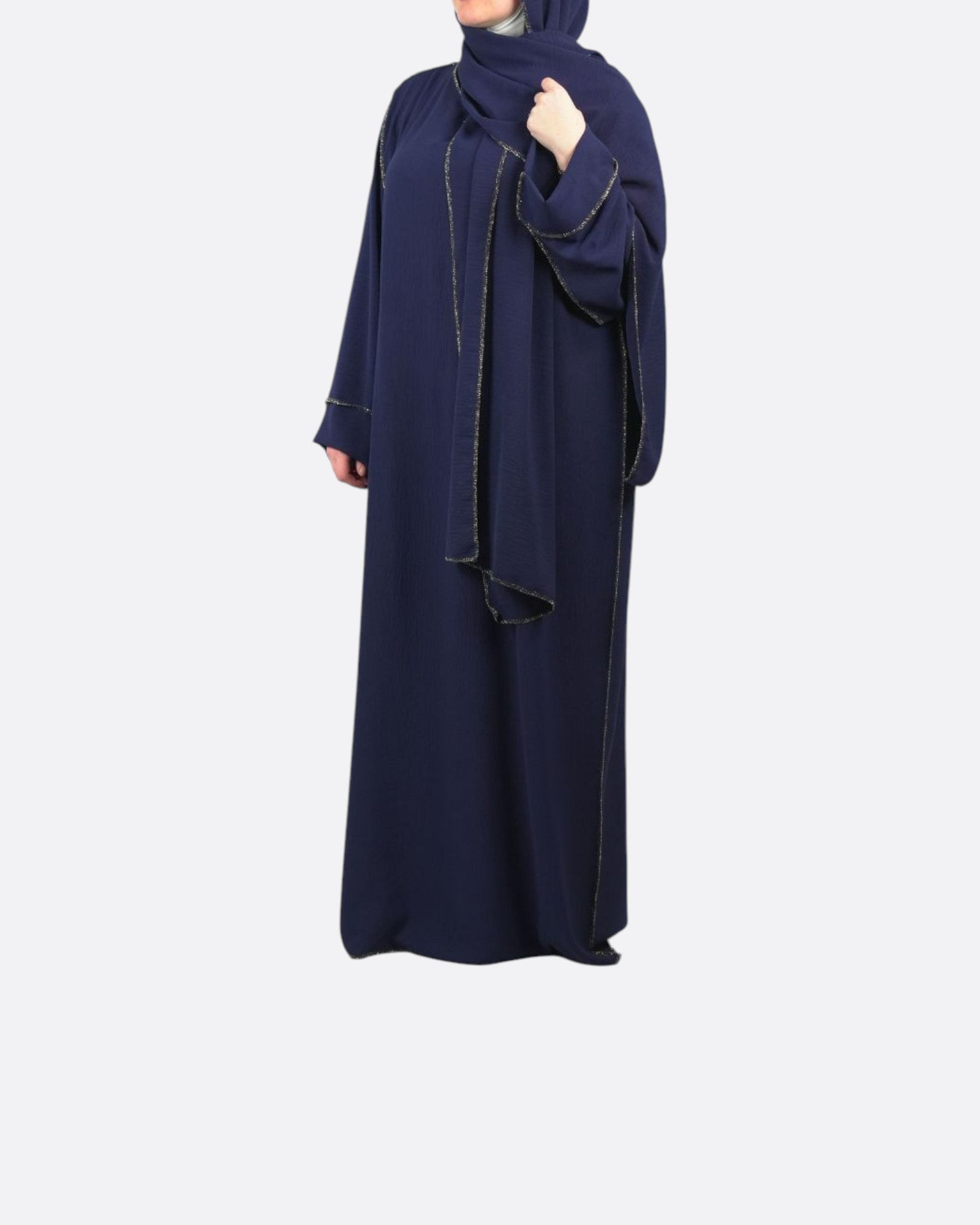 Abaya voile intégré avec détails en "or" | Enfant