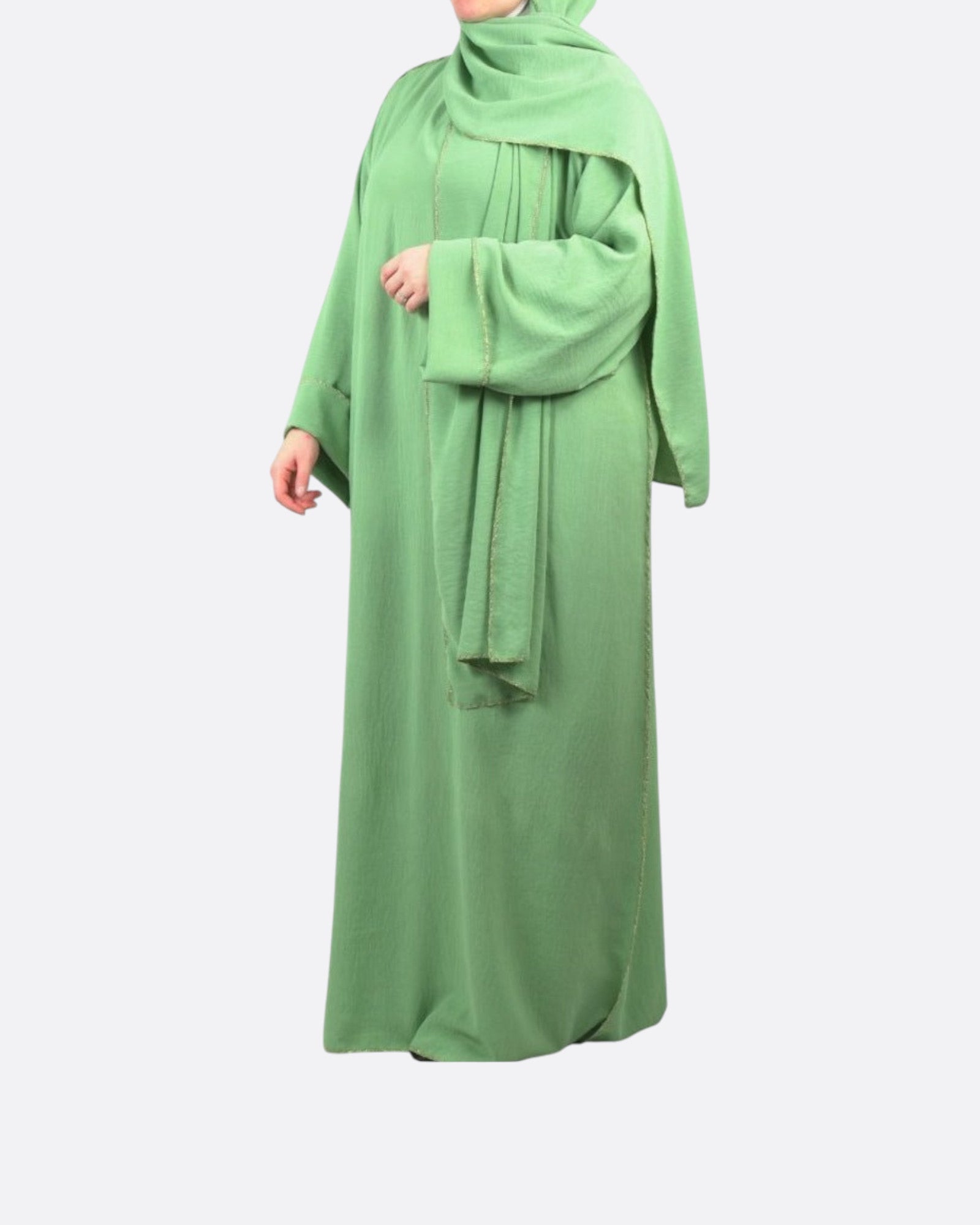 Abaya voile intégré avec détails en "or" | Enfant