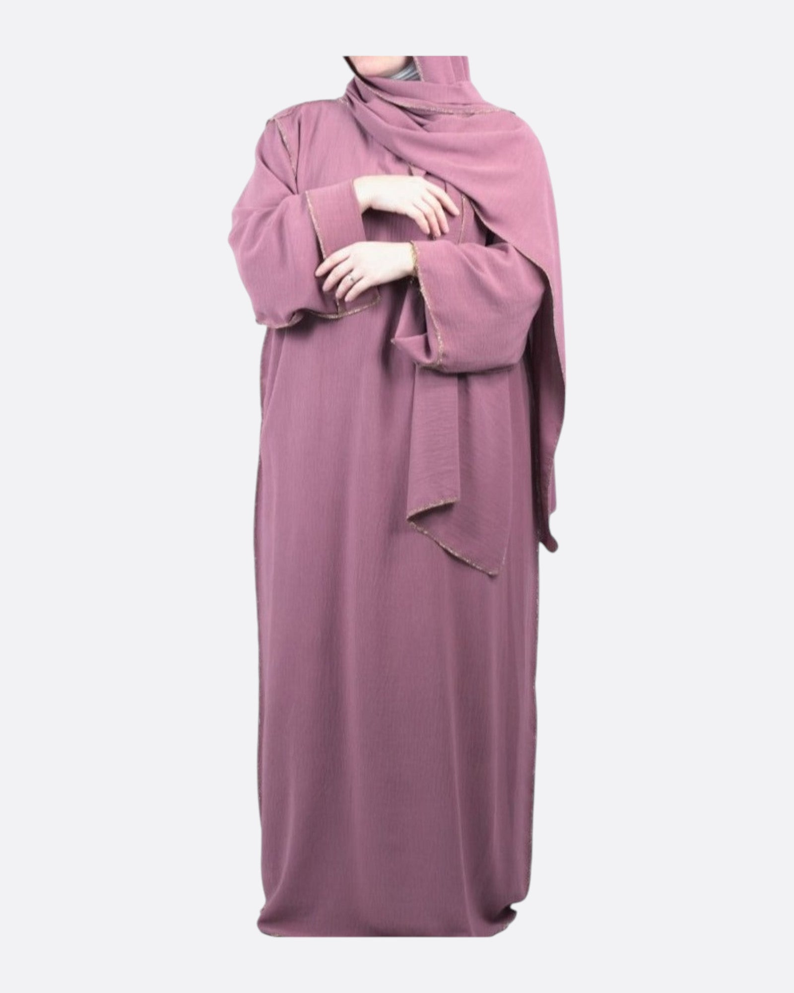 Abaya voile intégré avec détails en "or" | Enfant