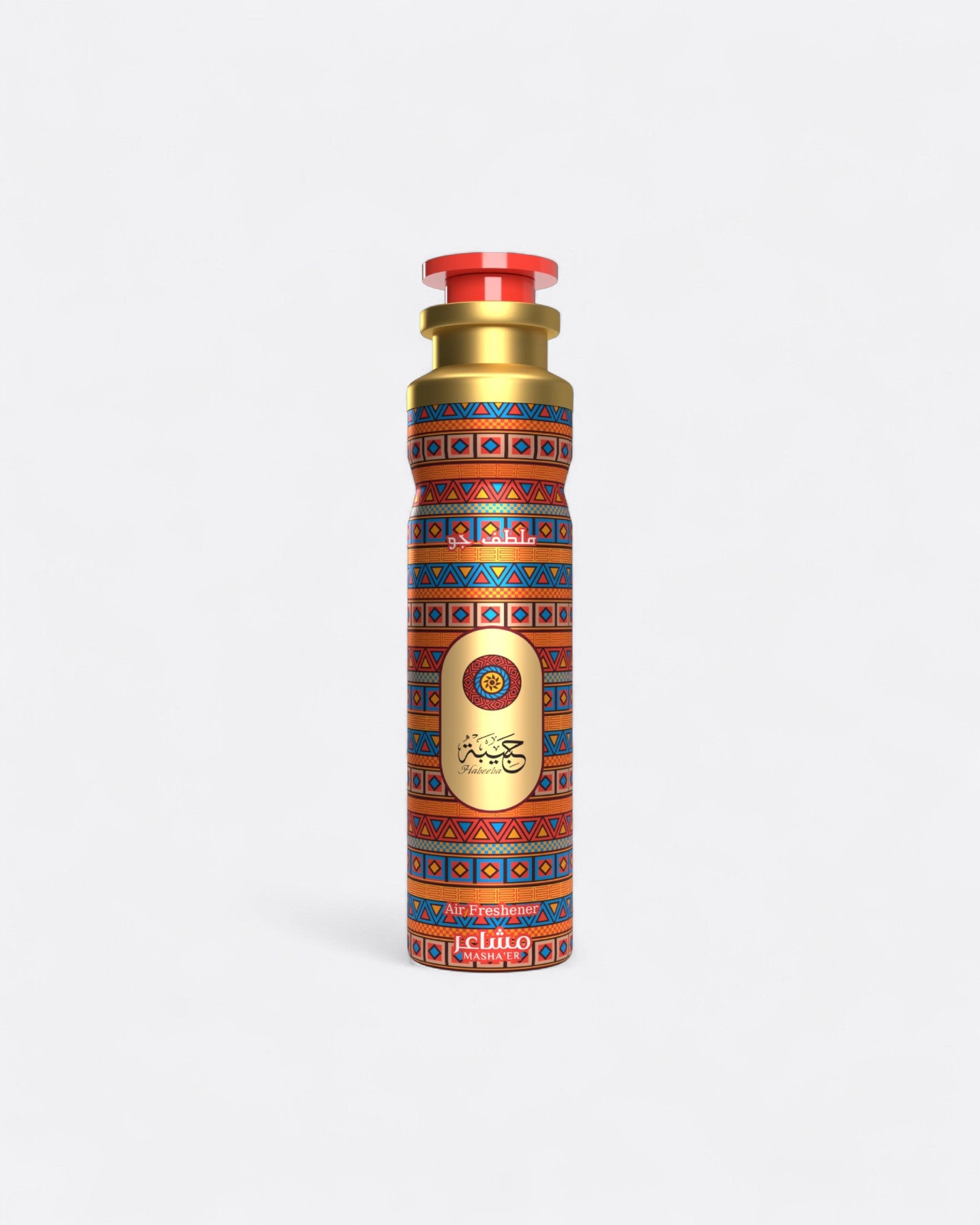 Habeeba Masha'er, brume d’intérieur 300 ml. Parfum d’intérieur aux notes épicées élégantes et profondeur orientale pour une ambiance chaleureuse et romantique.