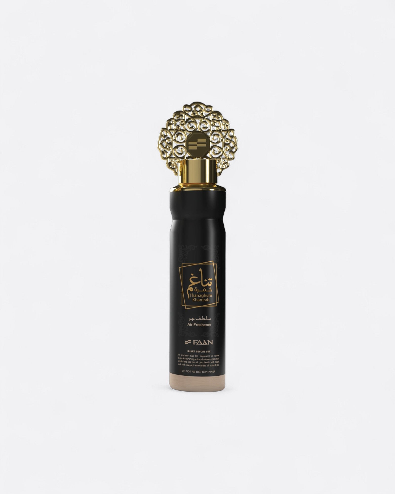 Thanaghum Khamrah FAAN, brume d’intérieur 300 ml. Parfum d’intérieur doux et sensuel, aux notes de cannelle et d'épices aromatiques.