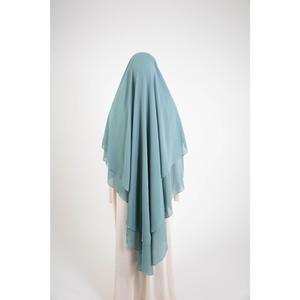 Khimar long et élégant mousseline 2 voiles